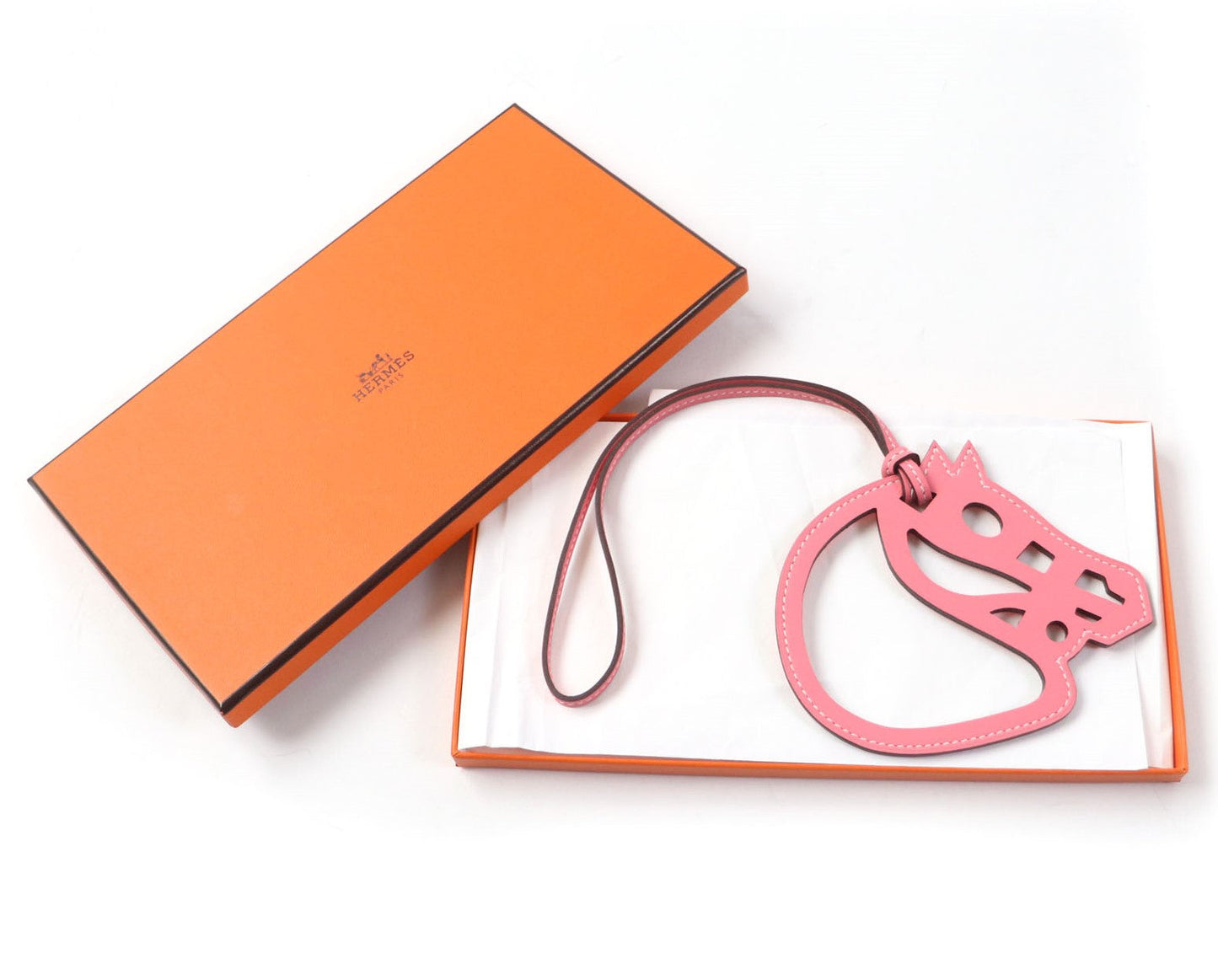 HERMES Bag charm Vaux Swift Rose azare Paddock schbar