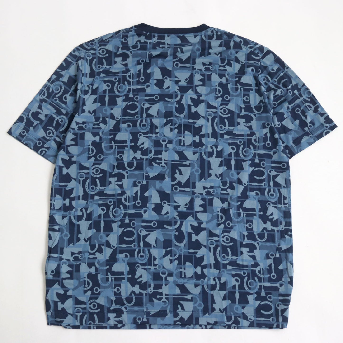 HERMES Short sleeve T-shirt 02-5774 cotton Blue type M