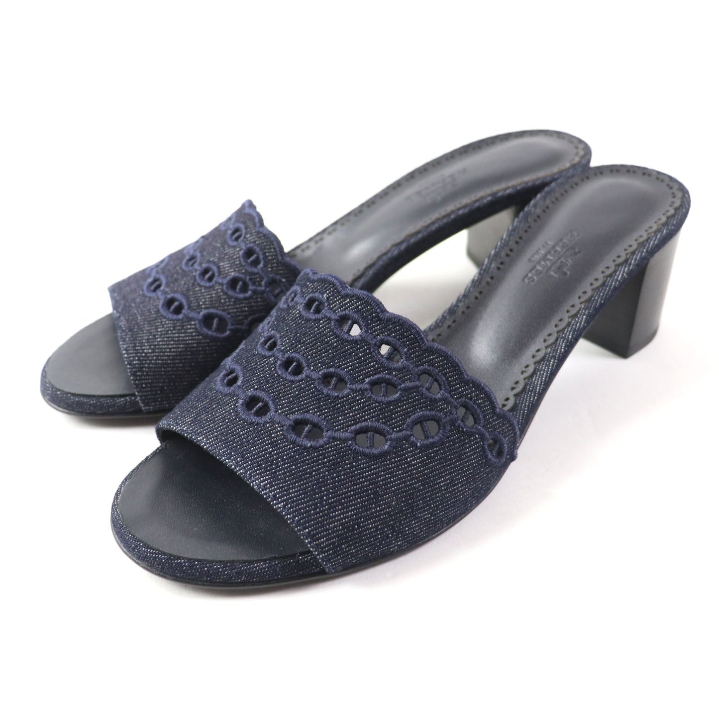 HERMES Sandals denim Indigo Gladys 45 38
