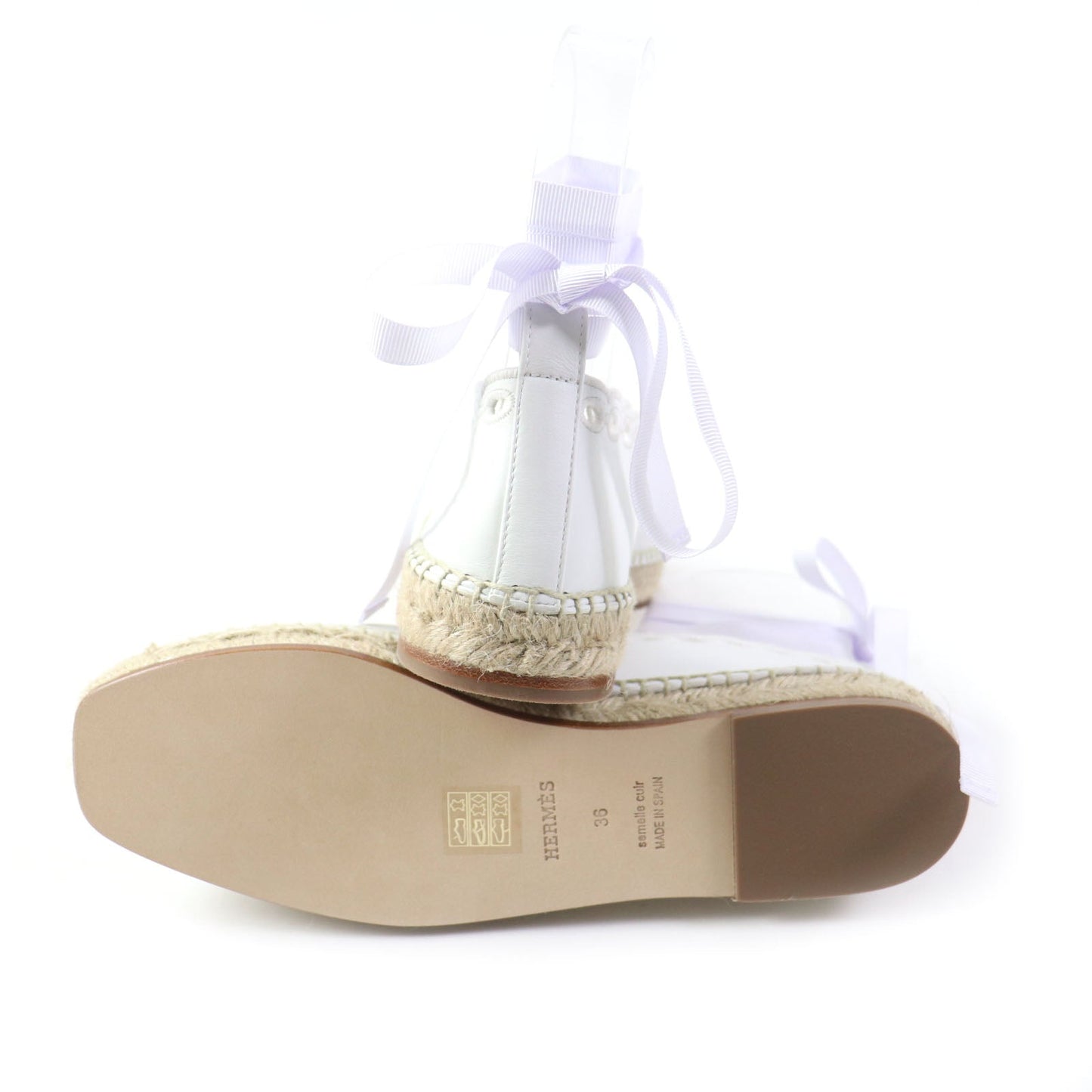 HERMES Leather shoes leather white Guapa 36