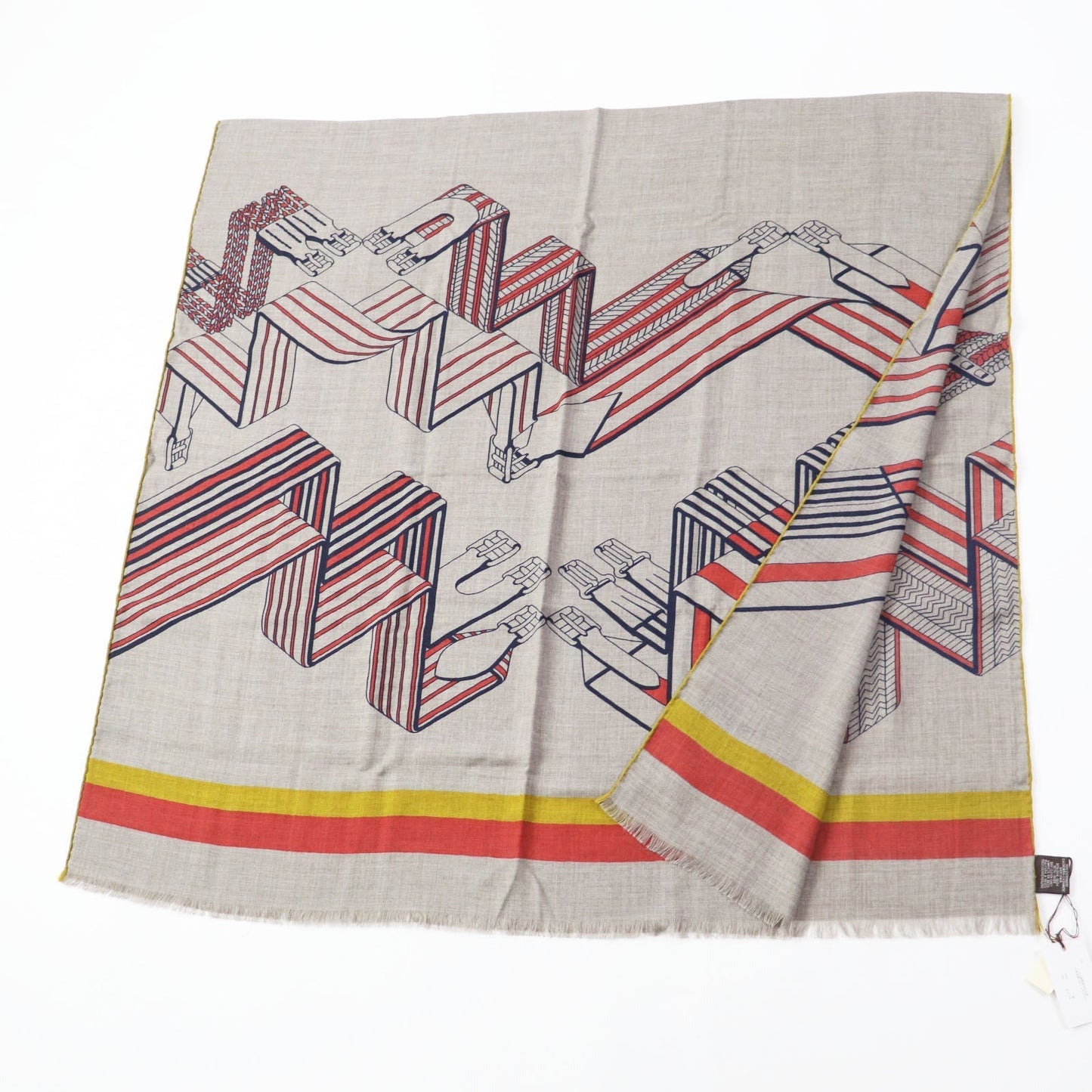 HERMES Stall cashmere Multi Rectangle Sangles en Zigzag