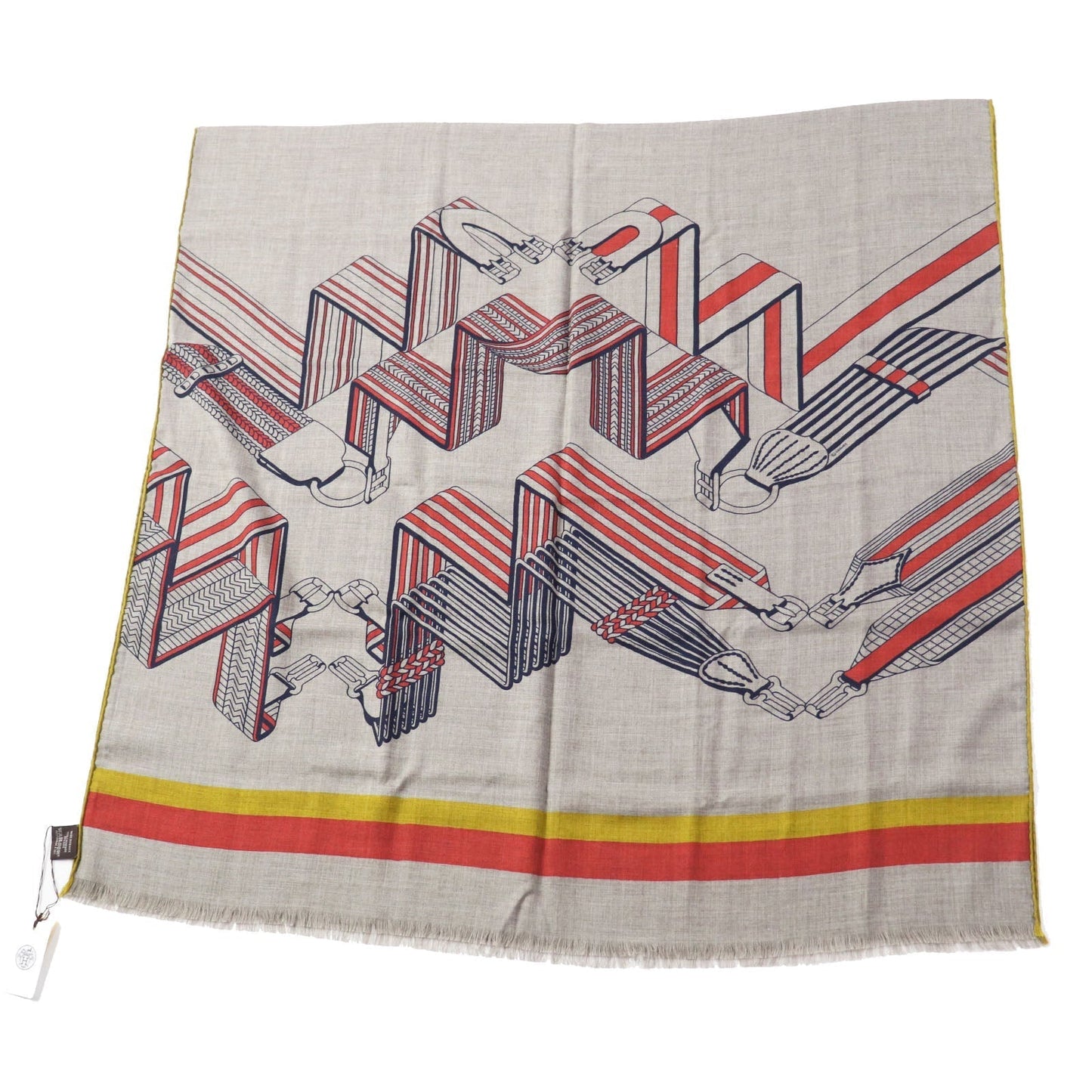 HERMES Stall cashmere Multi Rectangle Sangles en Zigzag