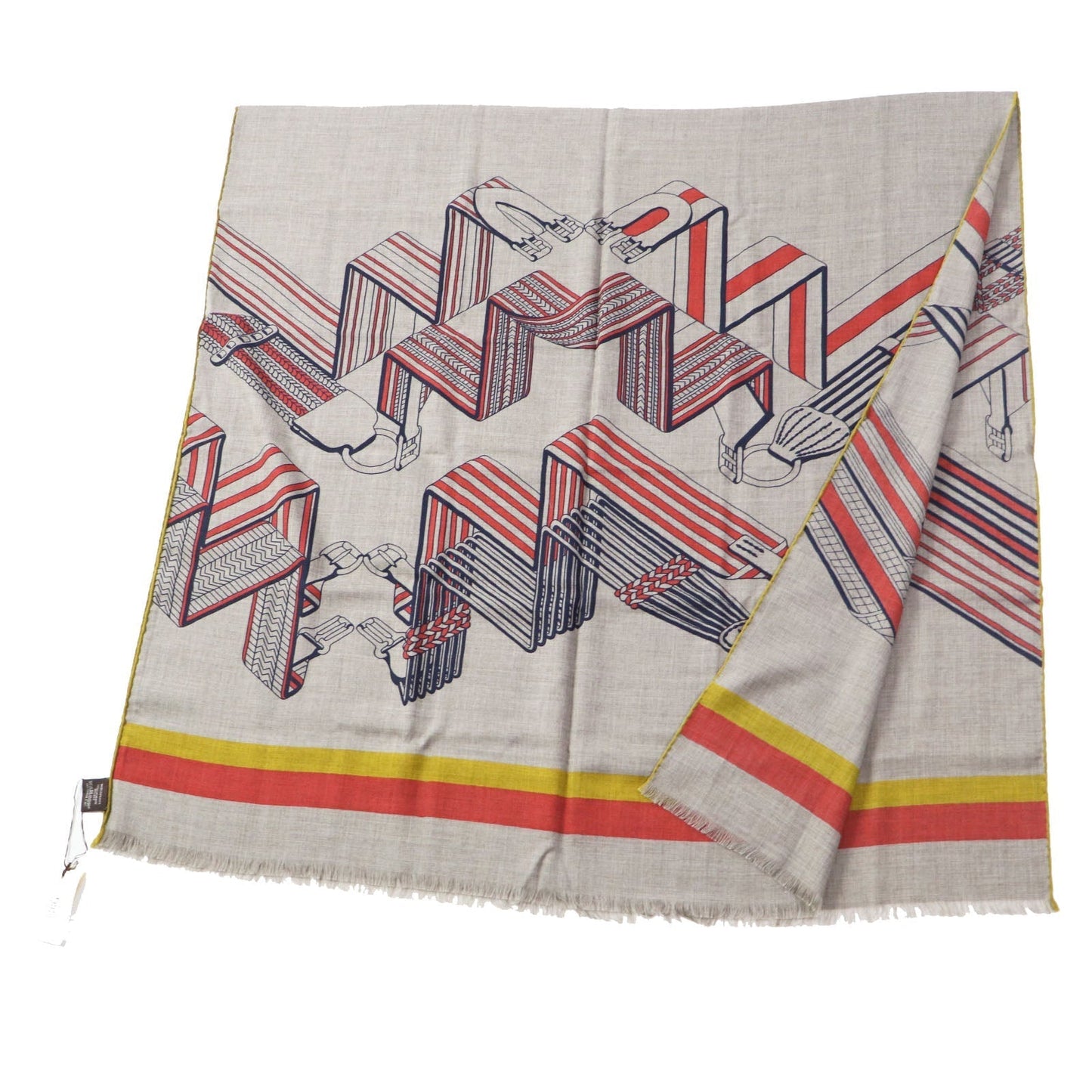 HERMES Stall cashmere Multi Rectangle Sangles en Zigzag