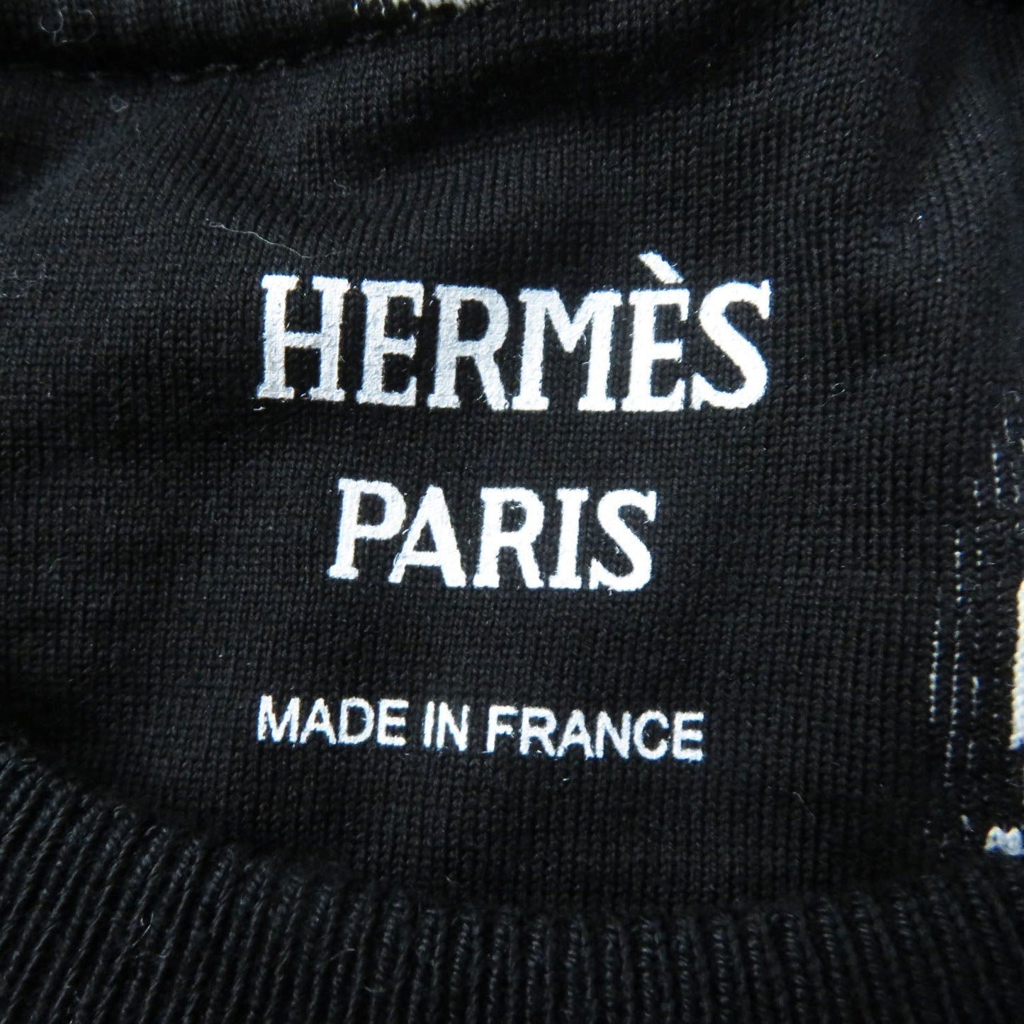 HERMES Short sleeve T-shirt 2E4600D2 cotton Black White Nadge Chain 34