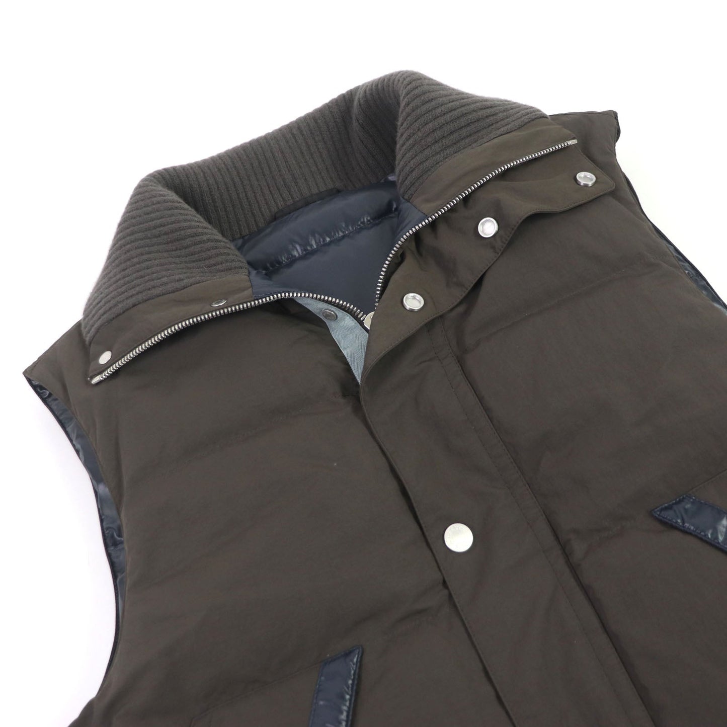 HERMES Down vest Nylon Brown type 50