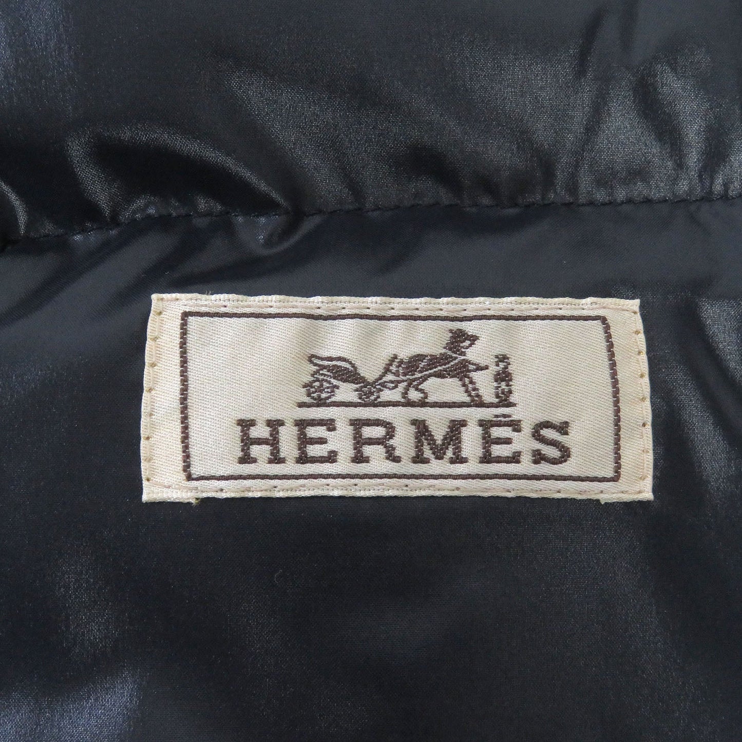HERMES Down vest Nylon Brown type 50
