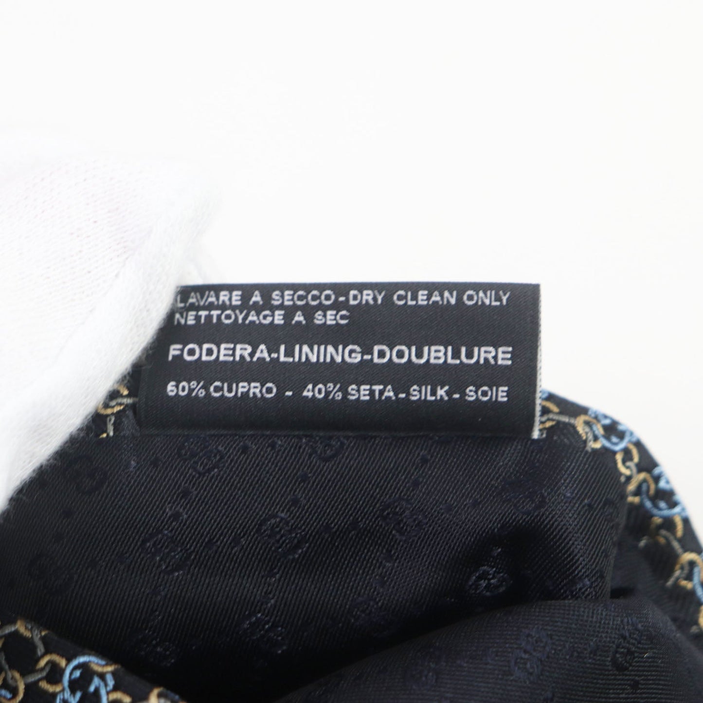 GUCCI tie 351796 silk Black Gold Blue