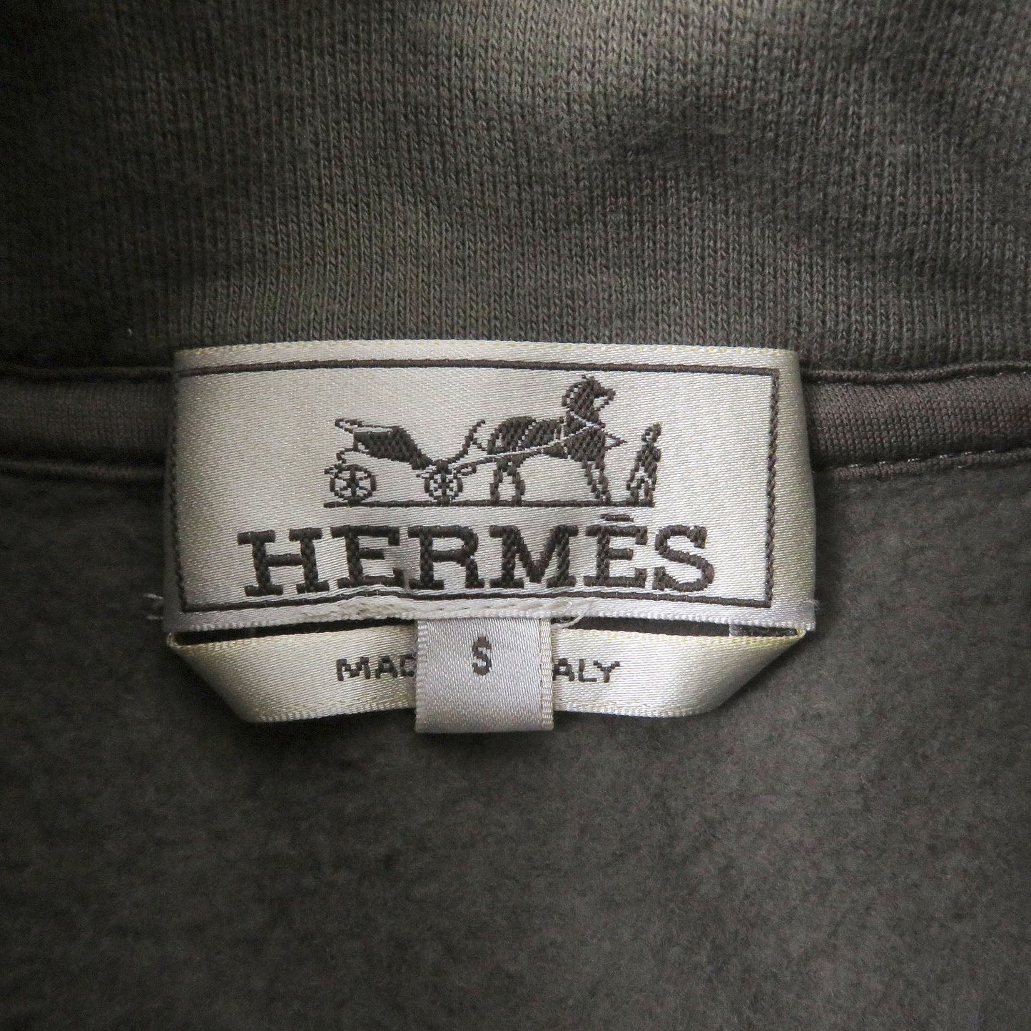HERMES Hoodie cotton charcoal S