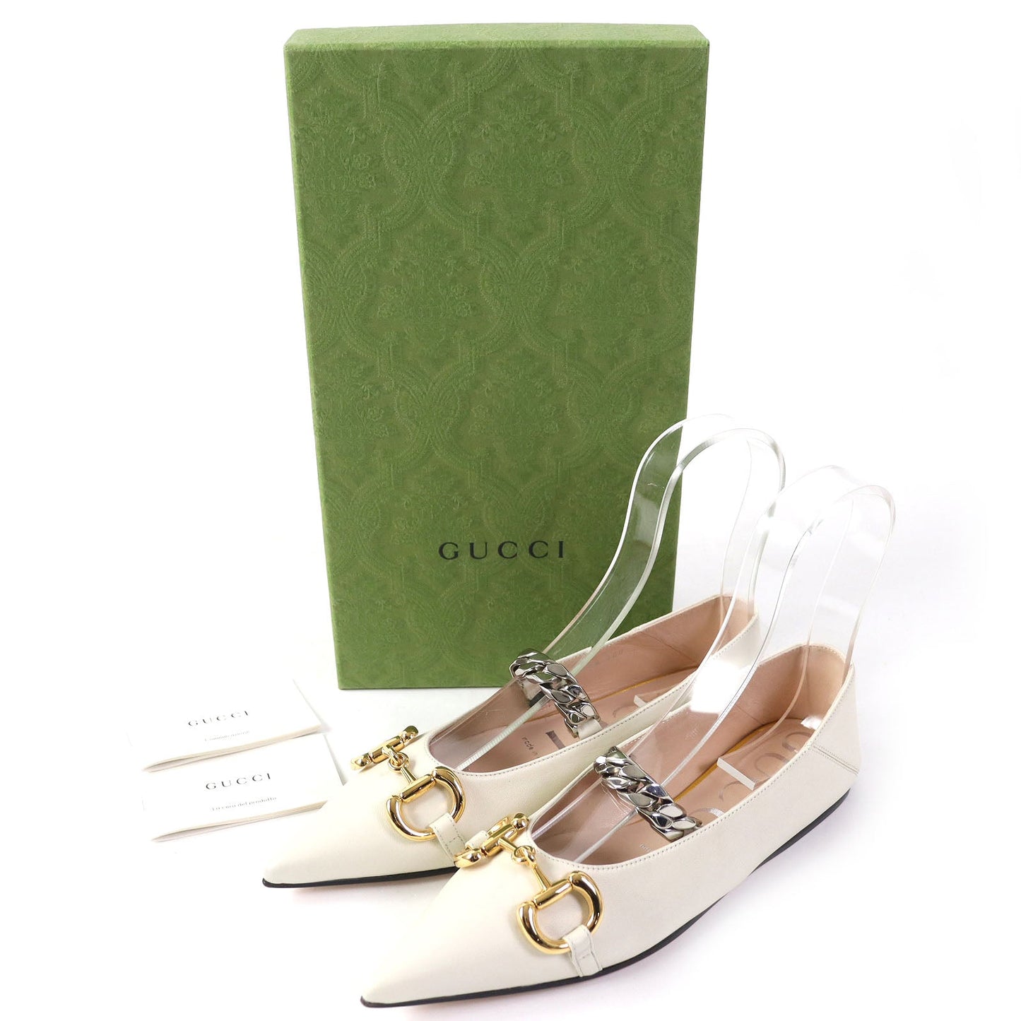 GUCCI pumps 621161 leather Ivory 35 1/2