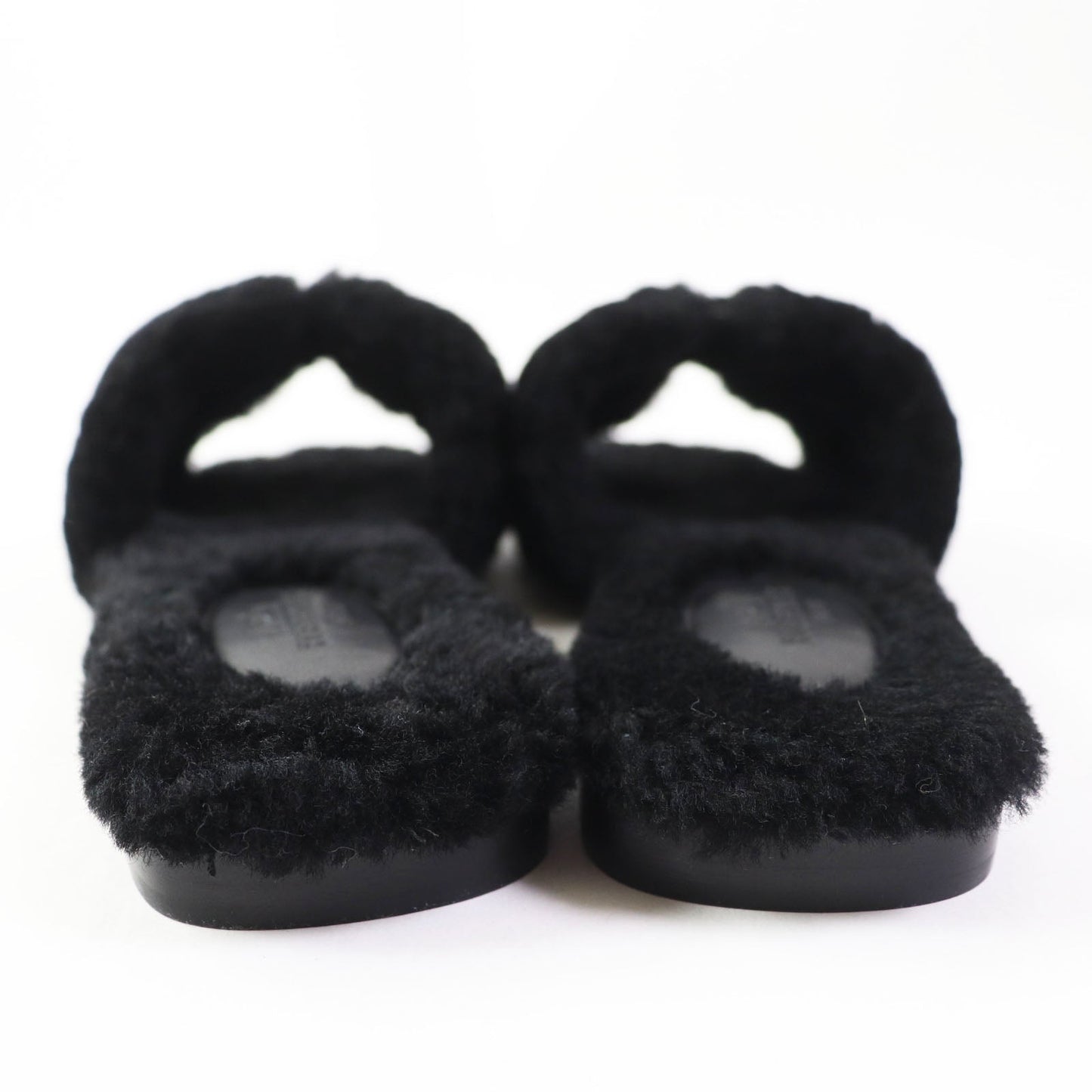 HERMES Sandals H212178Z Ramfer black Oran 35