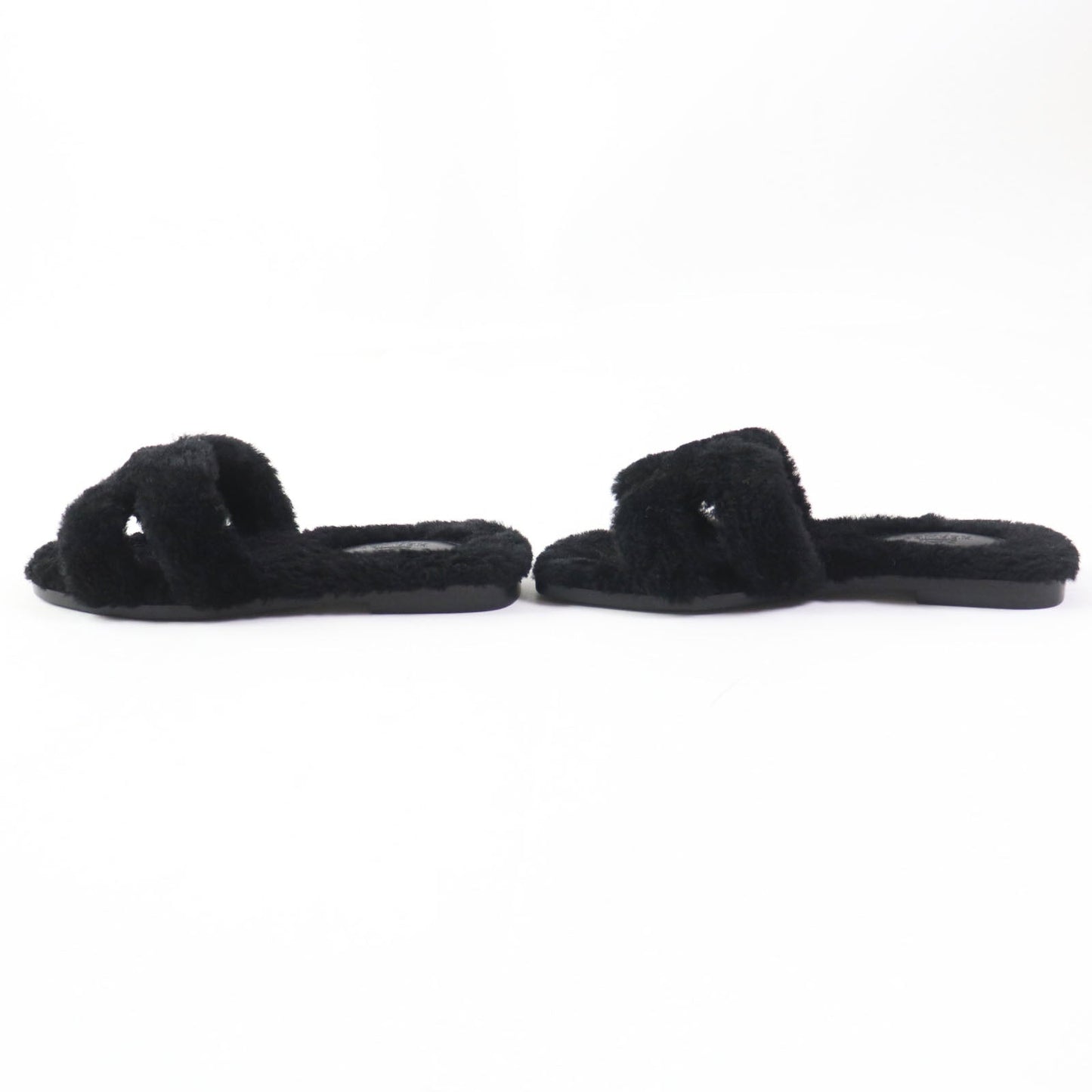 HERMES Sandals H212178Z Ramfer black Oran 35