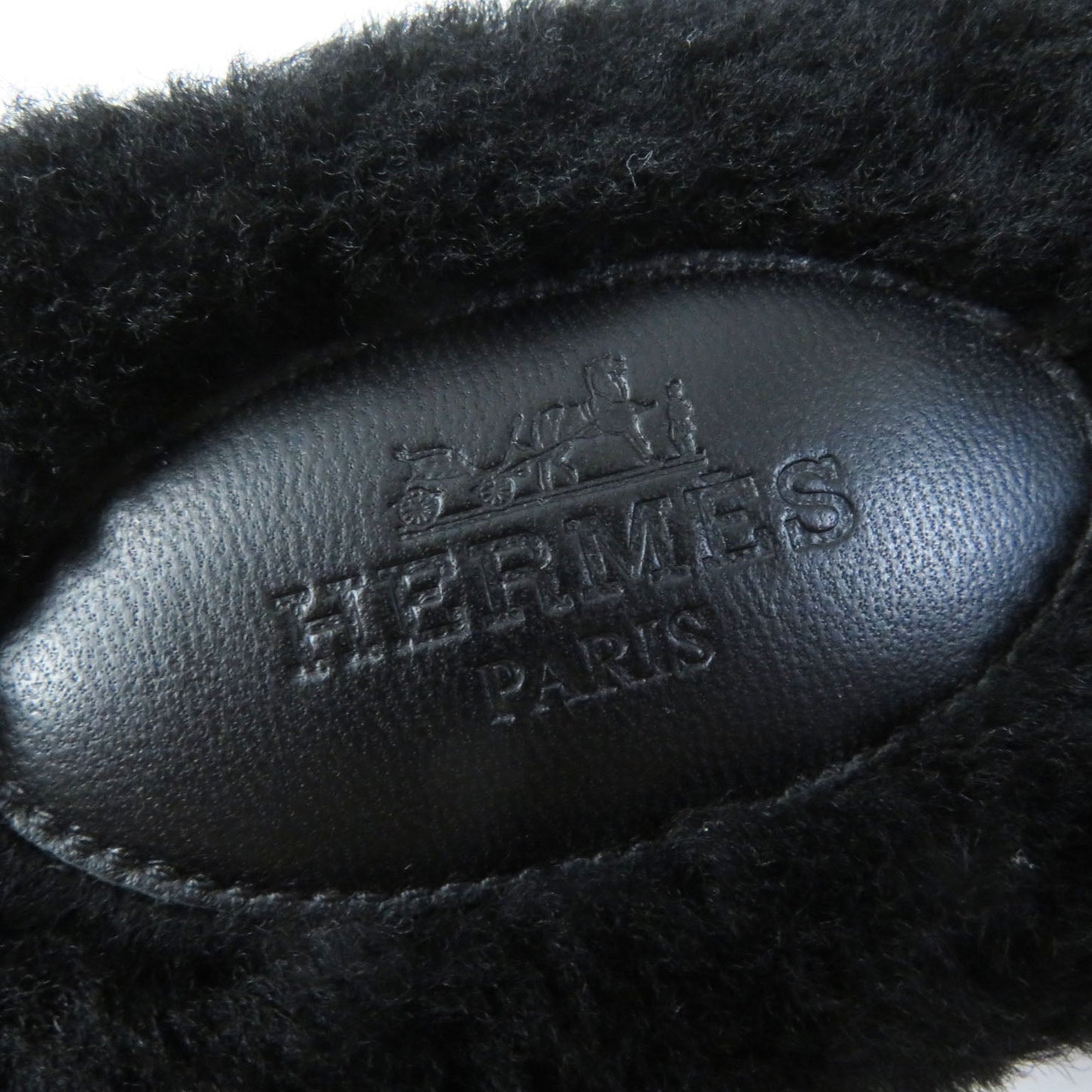 HERMES Sandals H212178Z Ramfer black Oran 35
