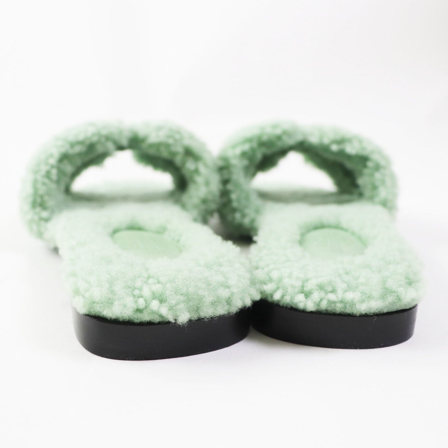 HERMES Sandals H212178Z Ramfer Light green type Oran 37