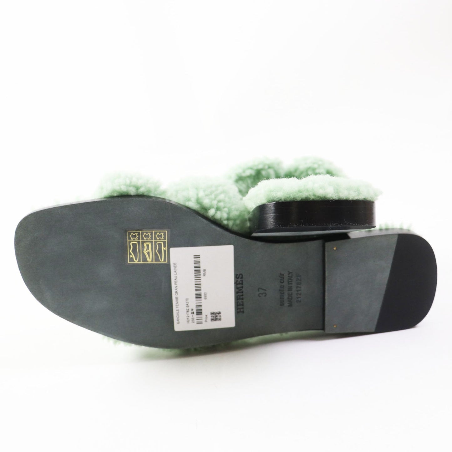 HERMES Sandals H212178Z Ramfer Light green type Oran 37