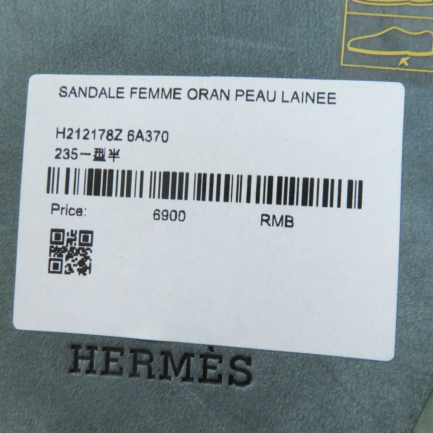 HERMES Sandals H212178Z Ramfer Light green type Oran 37