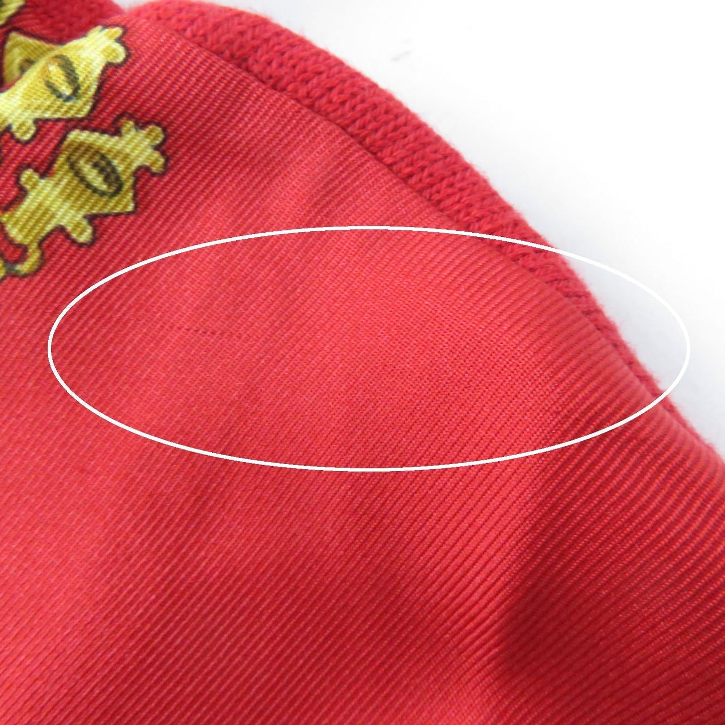 HERMES Long sleeve shirt silk Red type Parures Des Sables Desert Accessories S