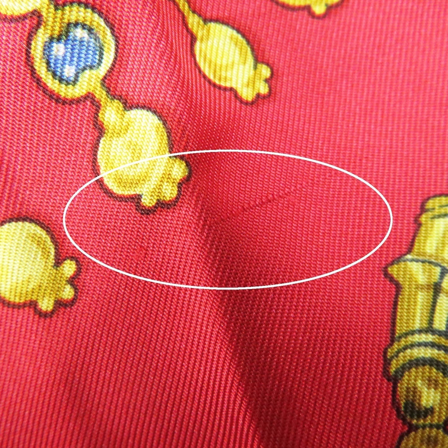 HERMES Long sleeve shirt silk Red type Parures Des Sables Desert Accessories S