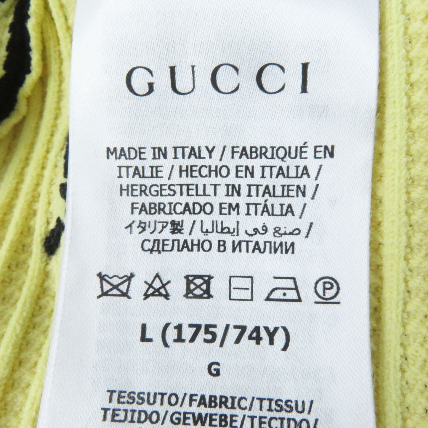 GUCCI Long skirt 697710 Rayon Yellow black L (175/74Y)