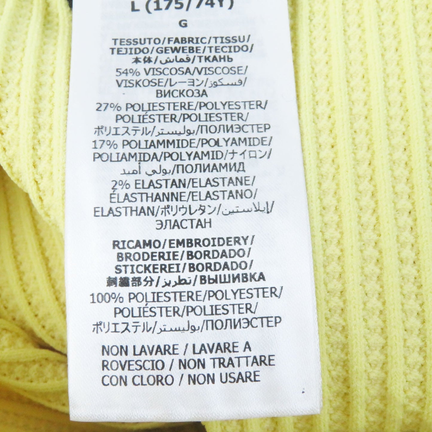 GUCCI Long skirt 697710 Rayon Yellow black L (175/74Y)