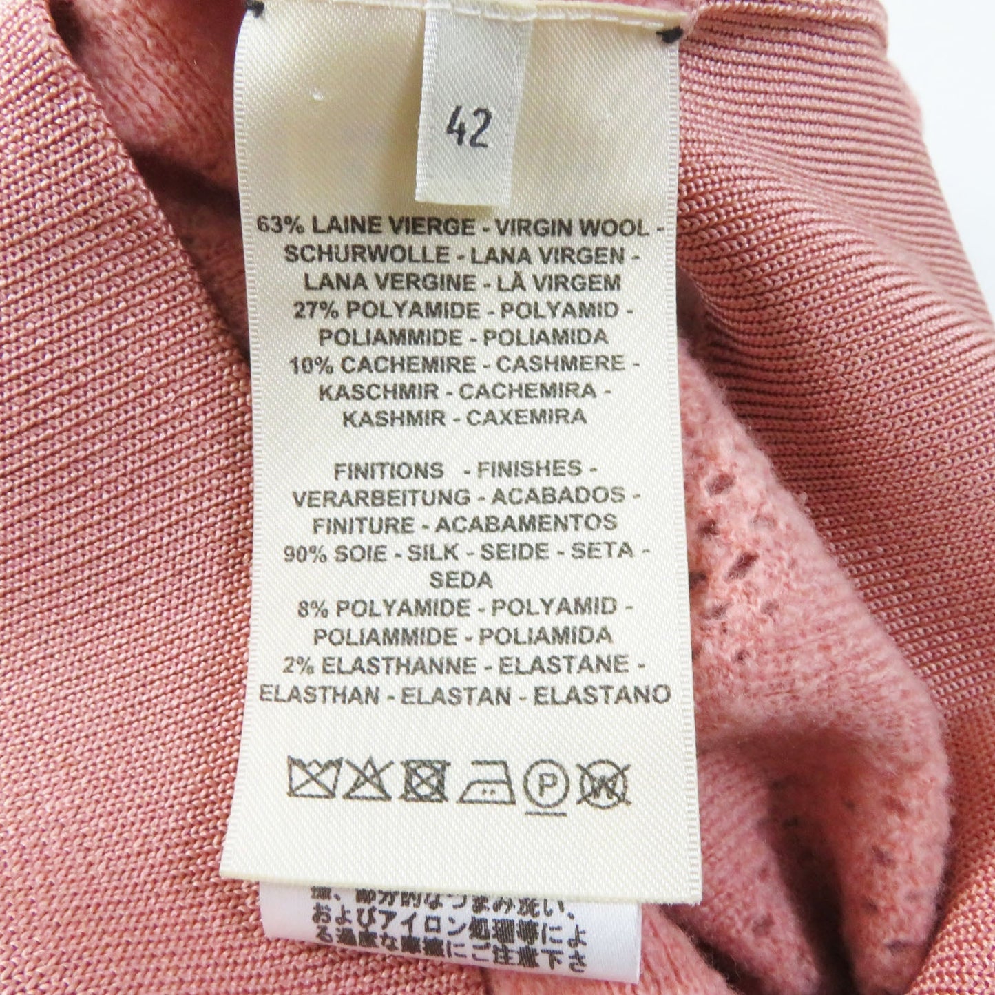 HERMES knit 2H2618DC wool pink 42