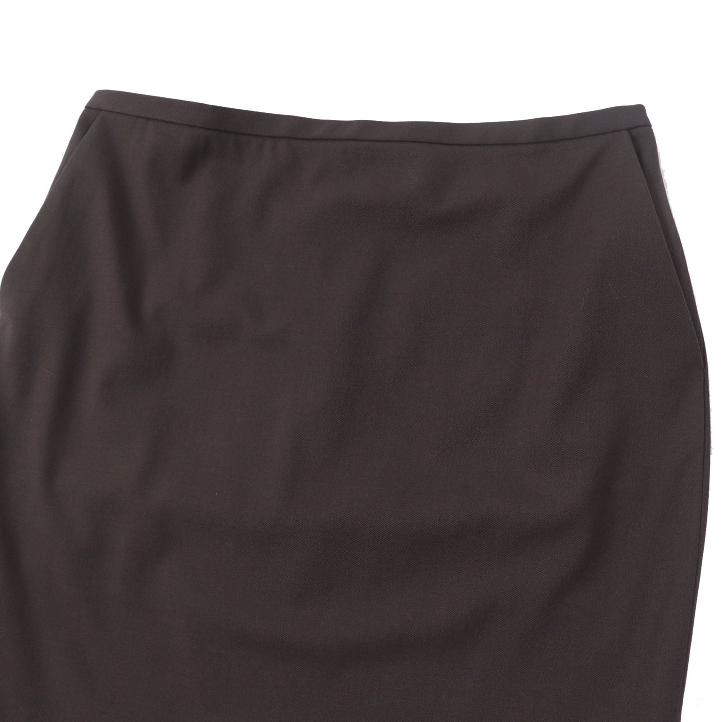 HERMES Tight Skirt wool Brown 42