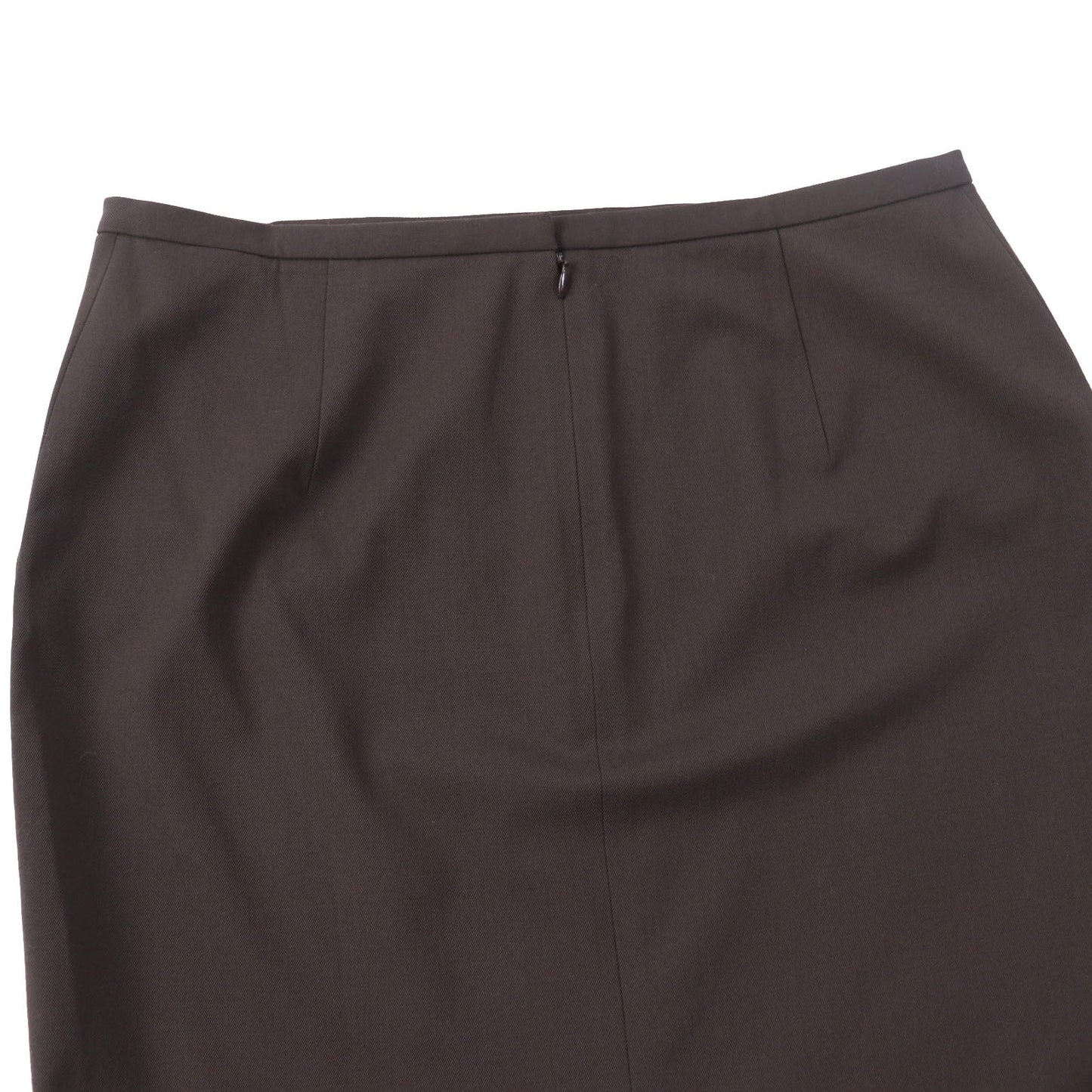 HERMES Tight Skirt wool Brown 42