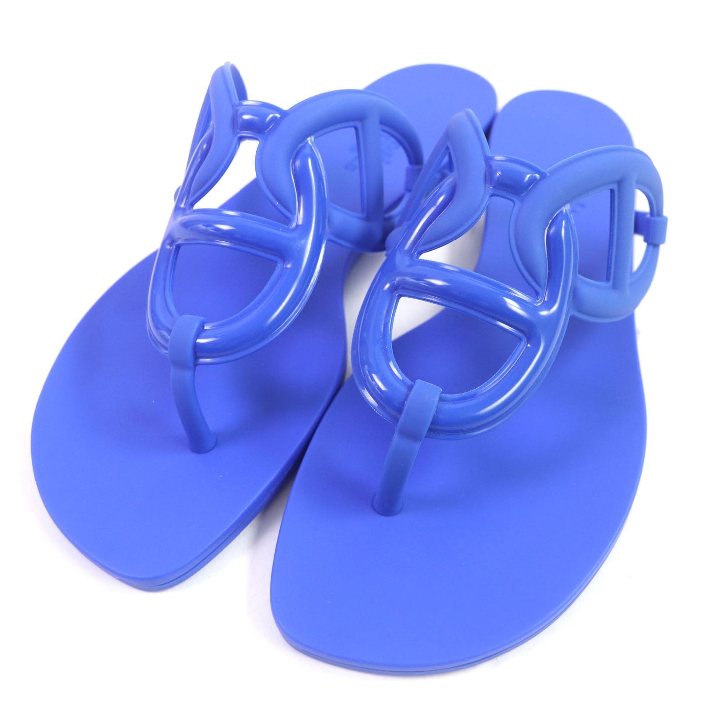 HERMES Sandals rubber blue 37