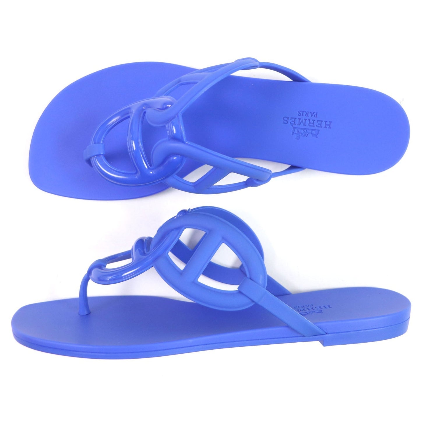 HERMES Sandals rubber blue 37