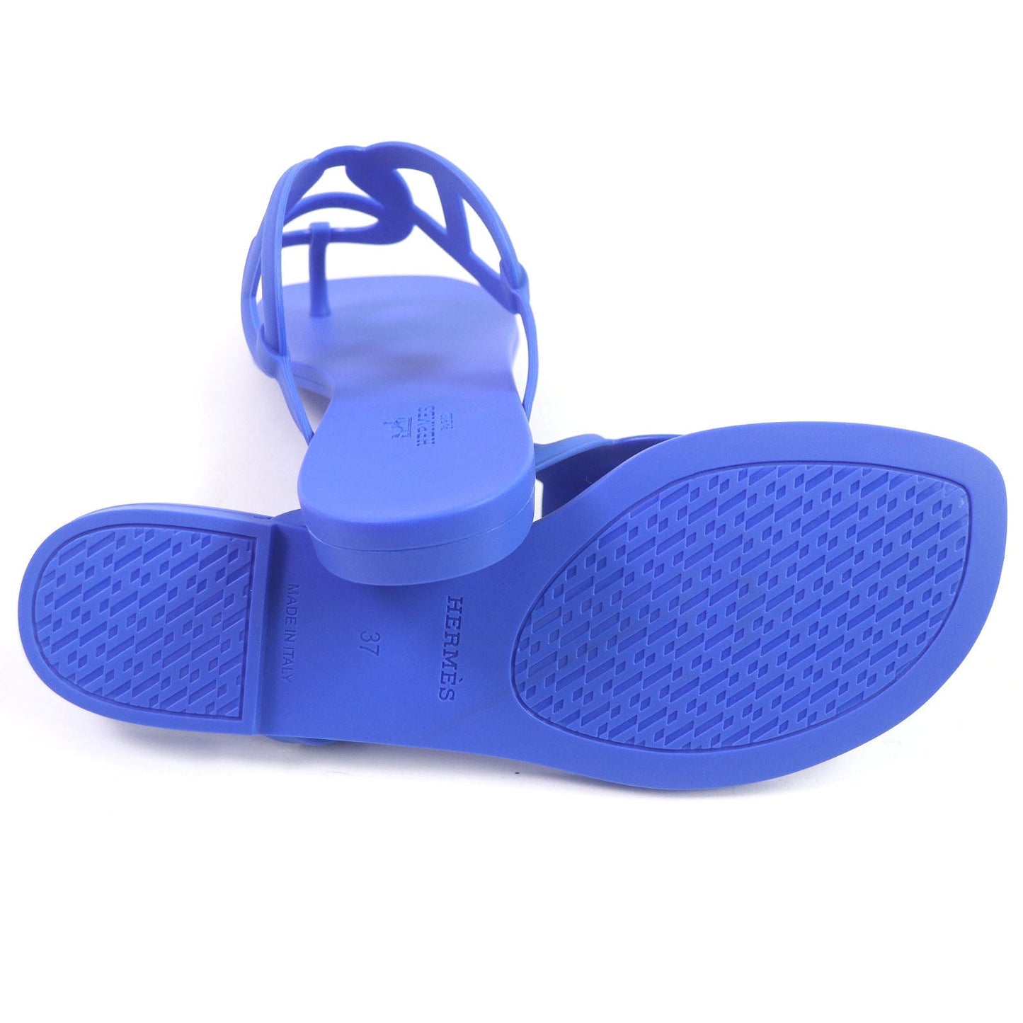 HERMES Sandals rubber blue 37