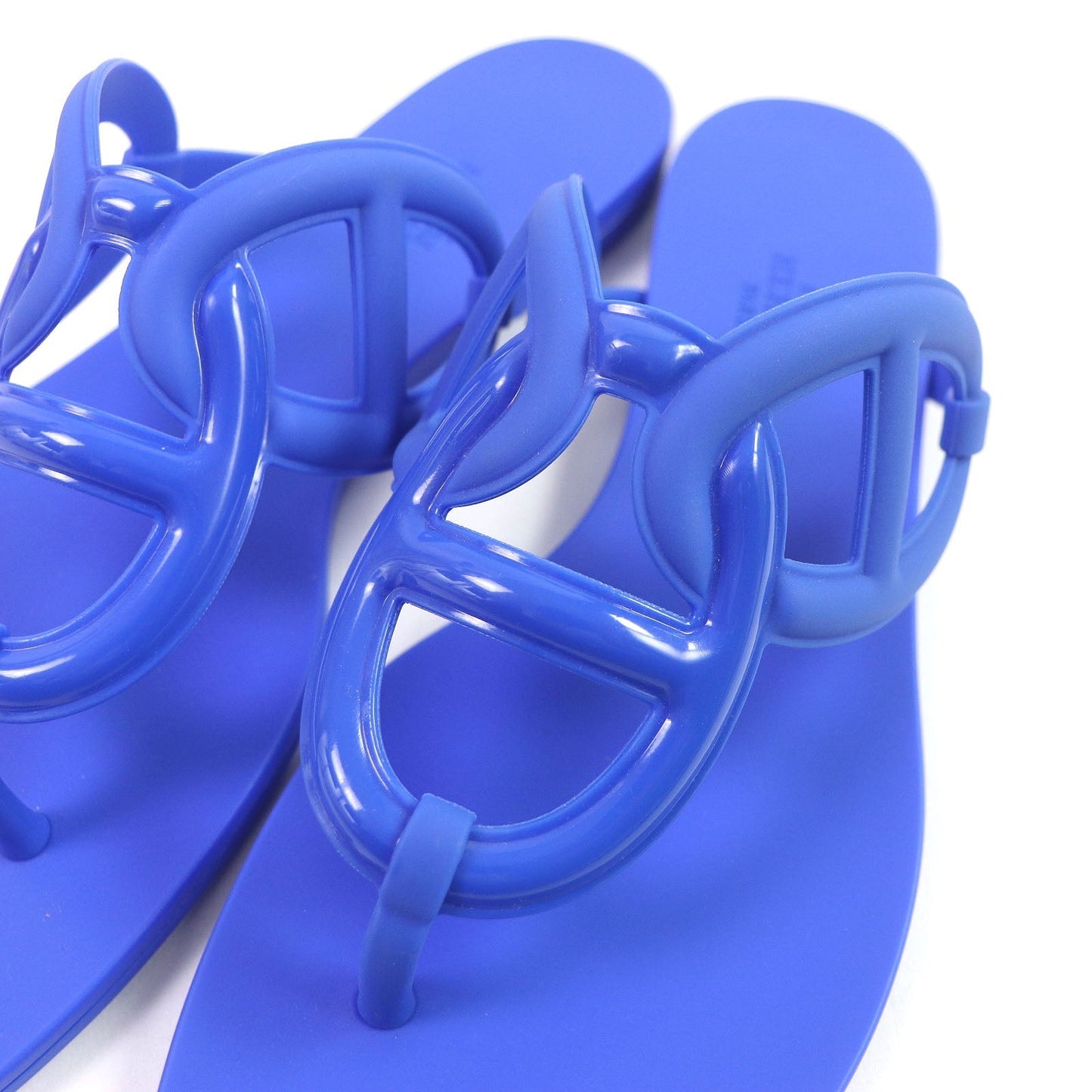 HERMES Sandals rubber blue 37