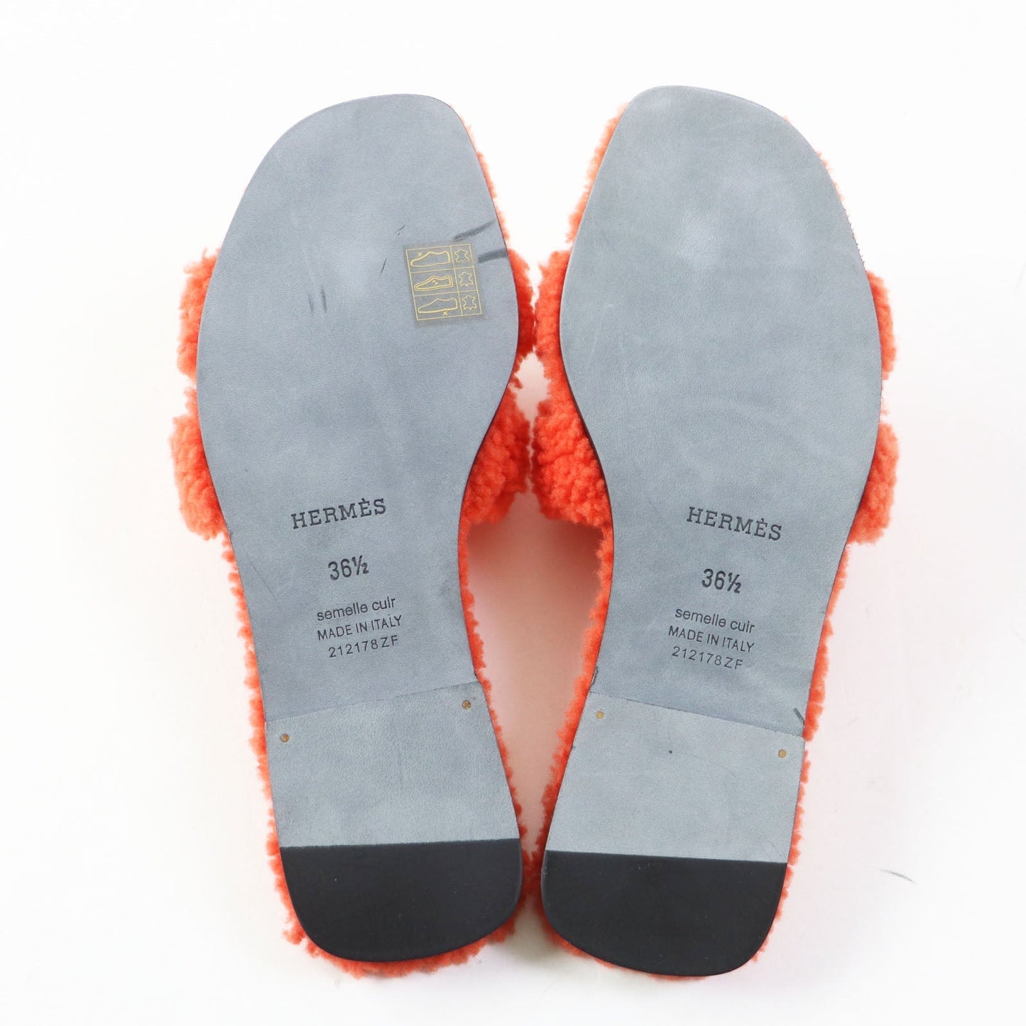 HERMES Sandals H212178Z Ramfer Orange Oran 36.5