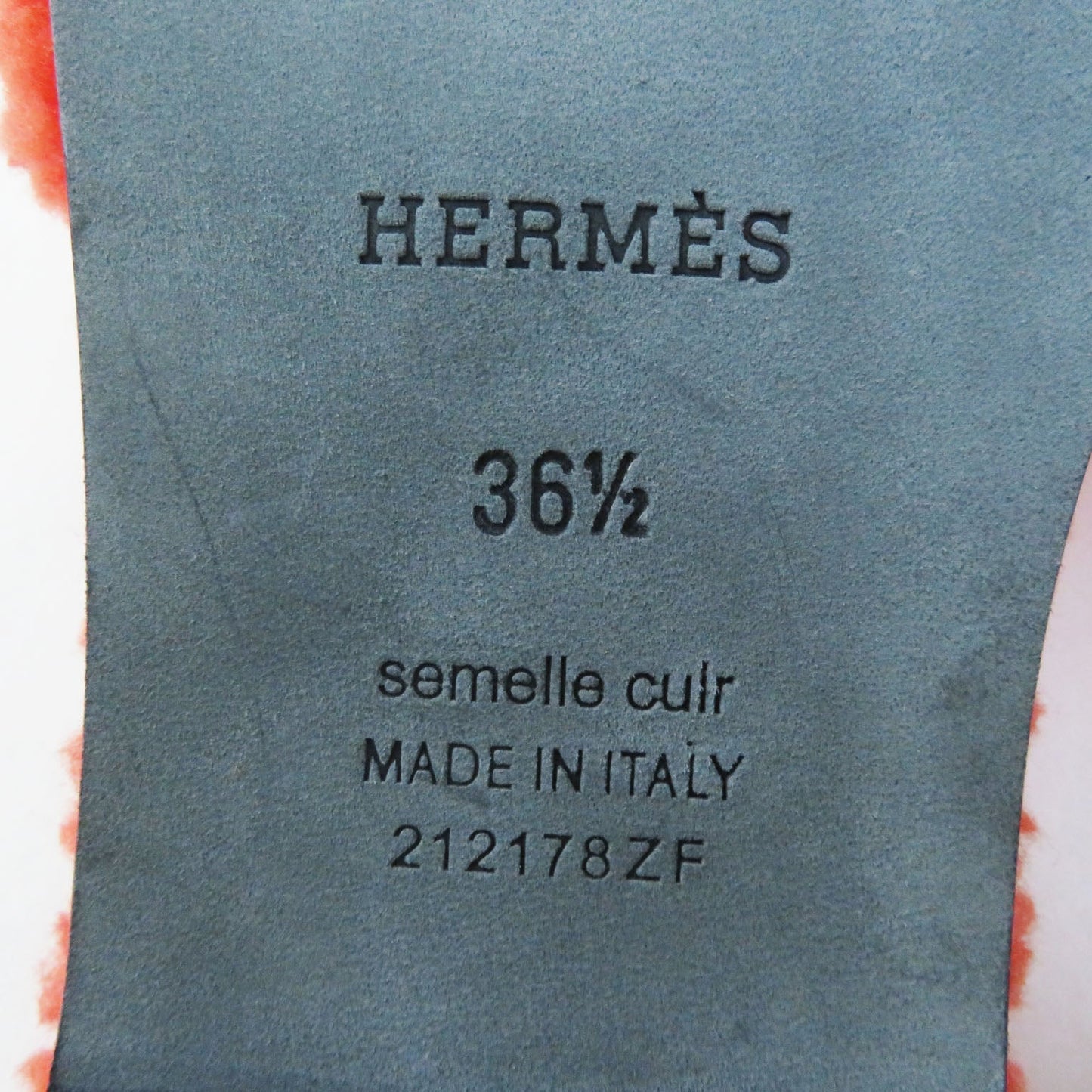 HERMES Sandals H212178Z Ramfer Orange Oran 36.5