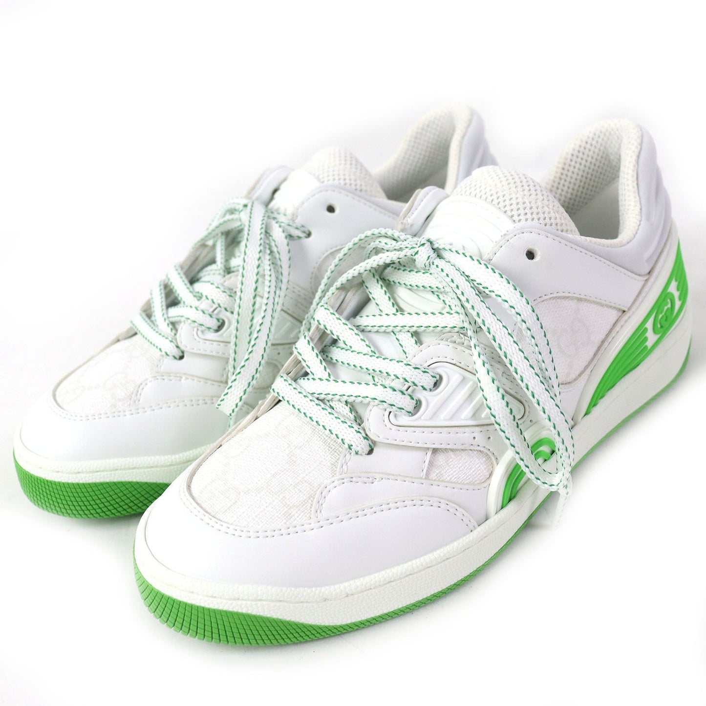 GUCCI Low cut sneakers 700290 PVC White green 35