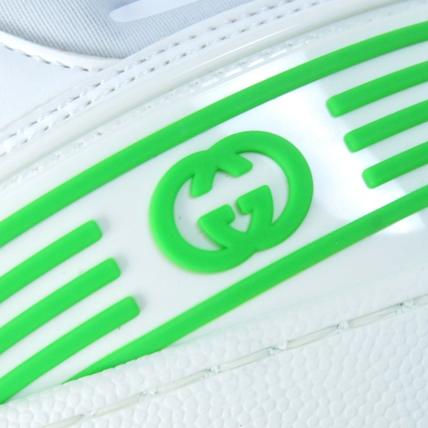 GUCCI Low cut sneakers 700290 PVC White green 35
