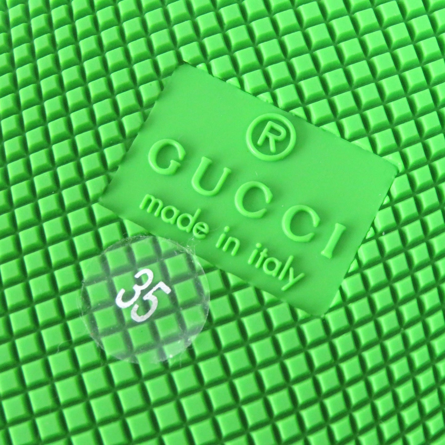 GUCCI Low cut sneakers 700290 PVC White green 35