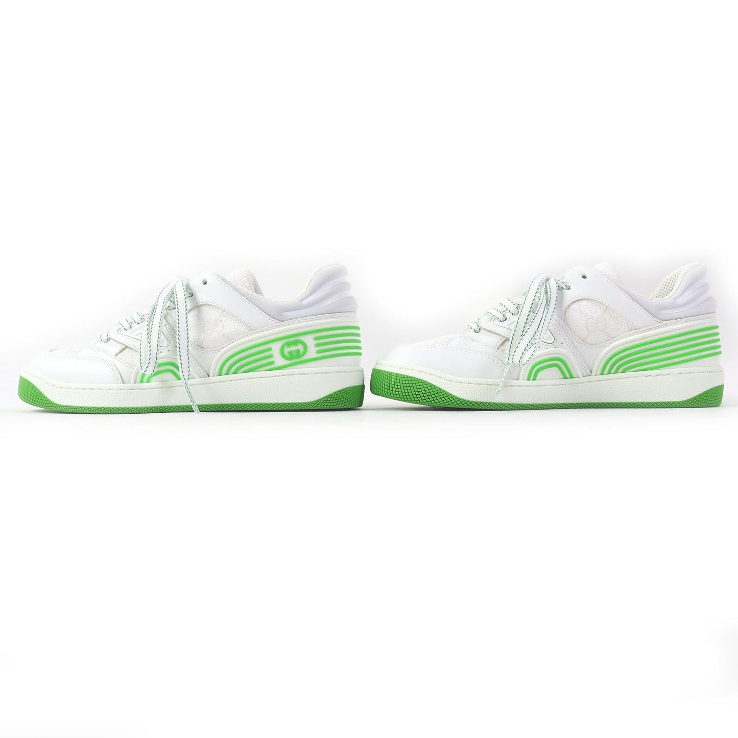 GUCCI Low cut sneakers 700290 PVC White green 35