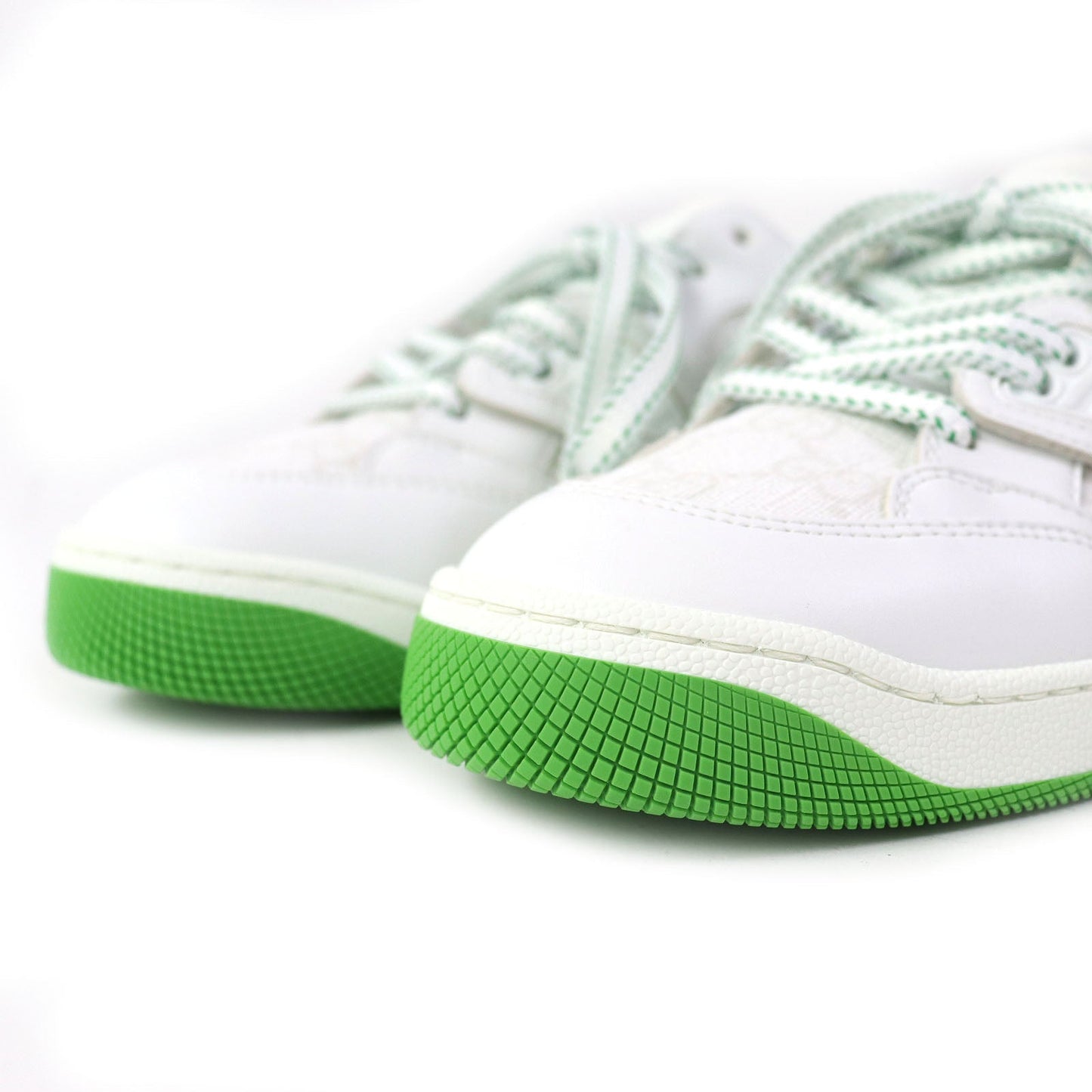 GUCCI Low cut sneakers 700290 PVC White green 35