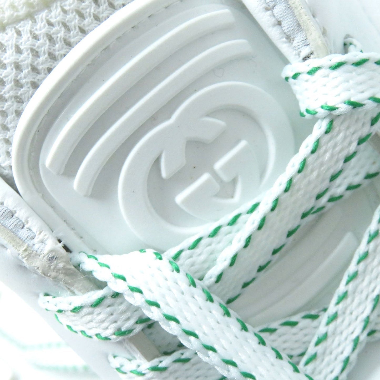 GUCCI Low cut sneakers 700290 PVC White green 35