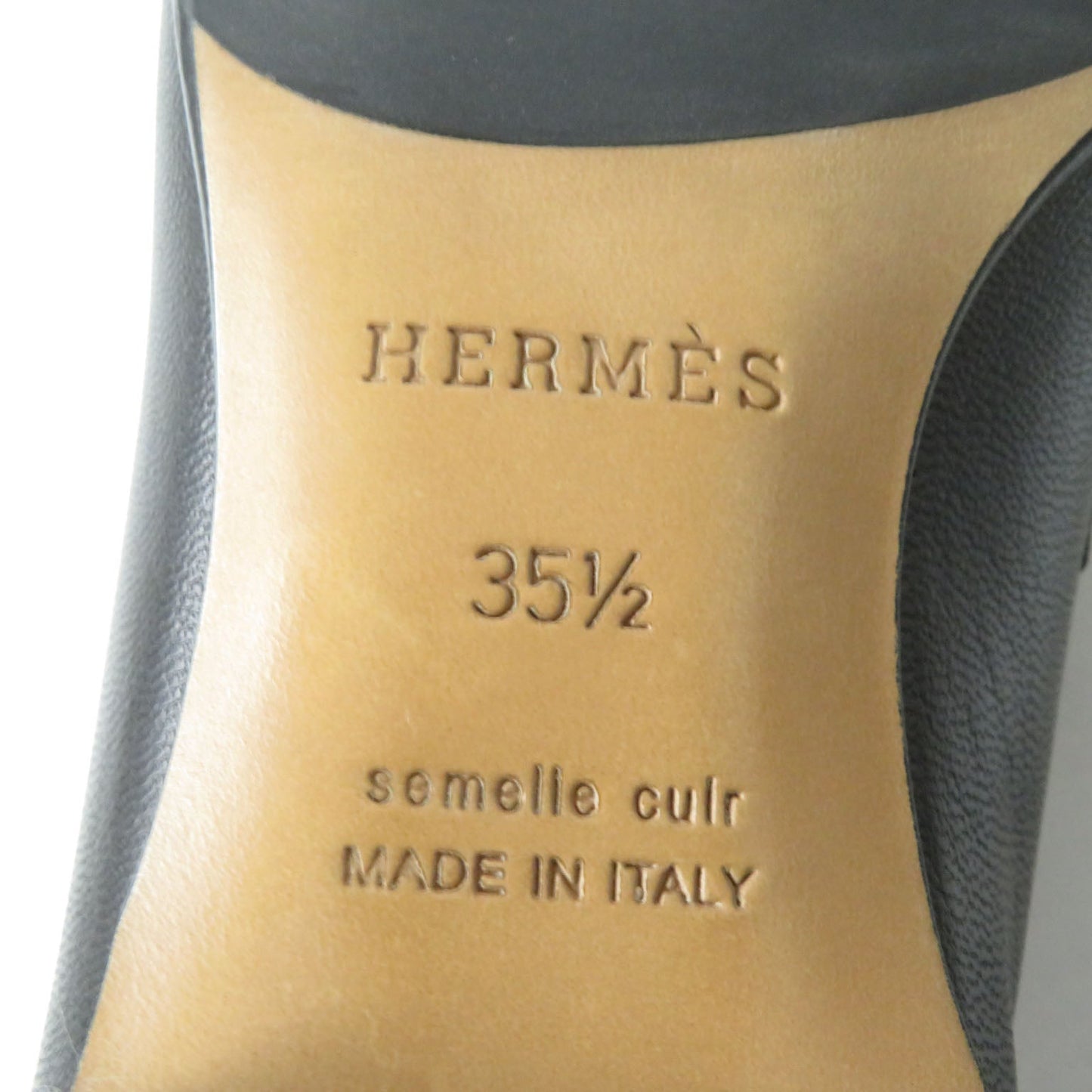 HERMES loafers leather black Paris Constance 35.5
