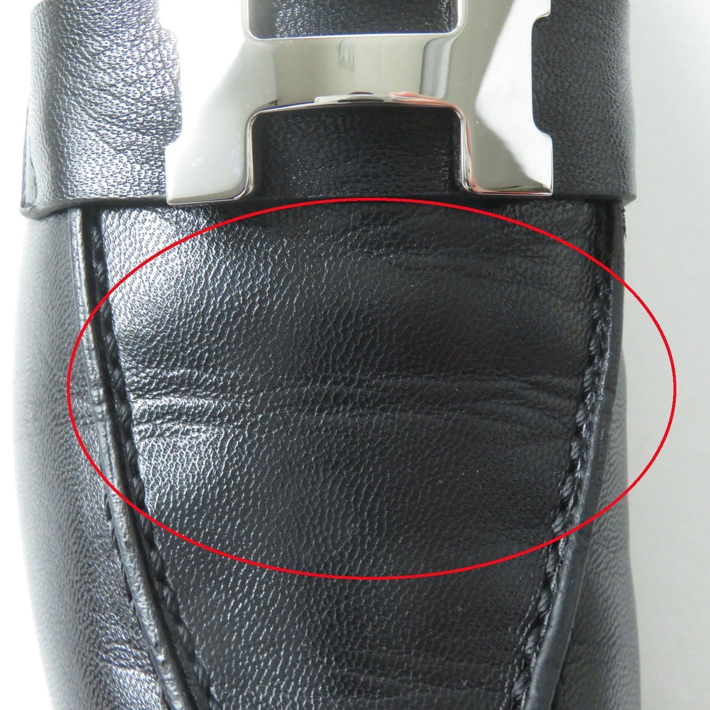 HERMES loafers leather black Paris Constance 35.5
