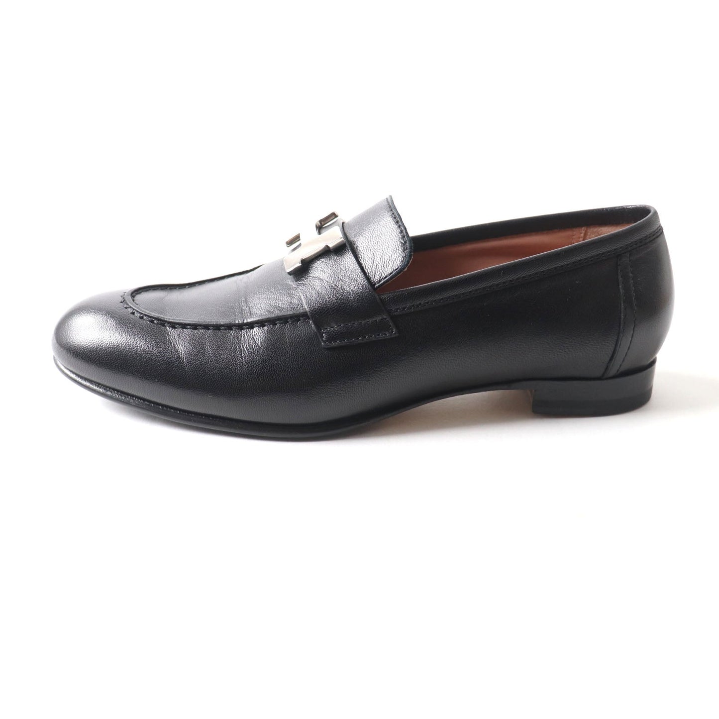 HERMES loafers leather black Paris Constance 35.5