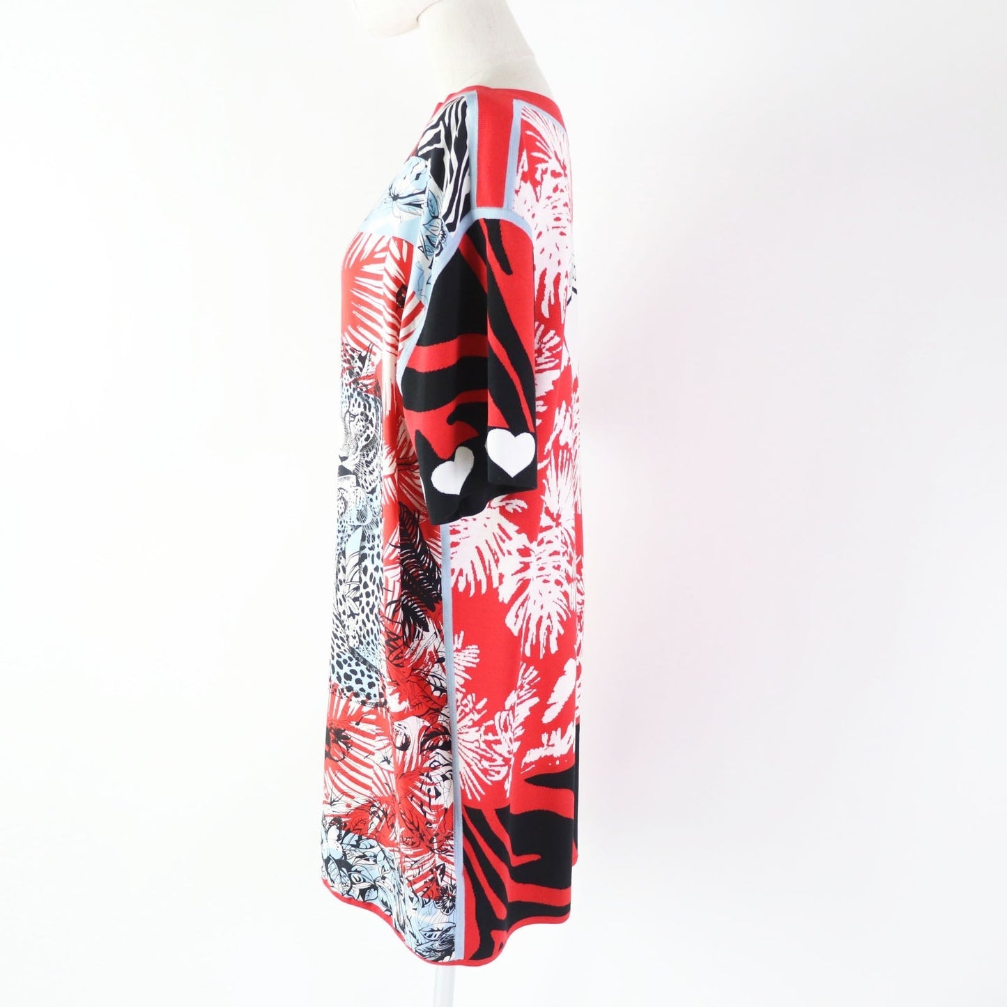 HERMES one piece 3E2827D3 silk Red JUNGLE LOVE 38