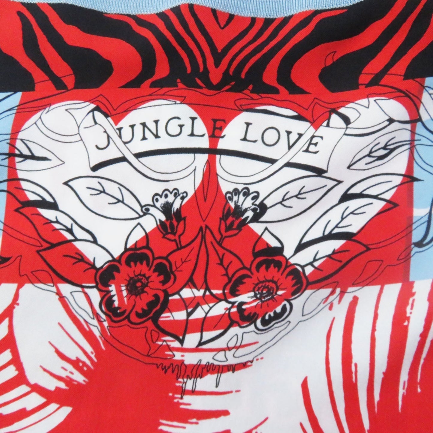 HERMES one piece 3E2827D3 silk Red JUNGLE LOVE 38
