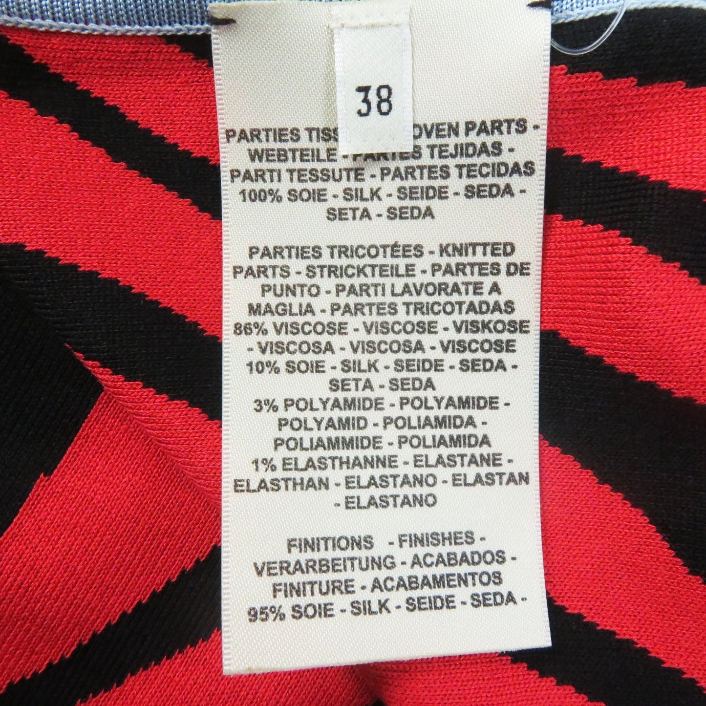 HERMES one piece 3E2827D3 silk Red JUNGLE LOVE 38