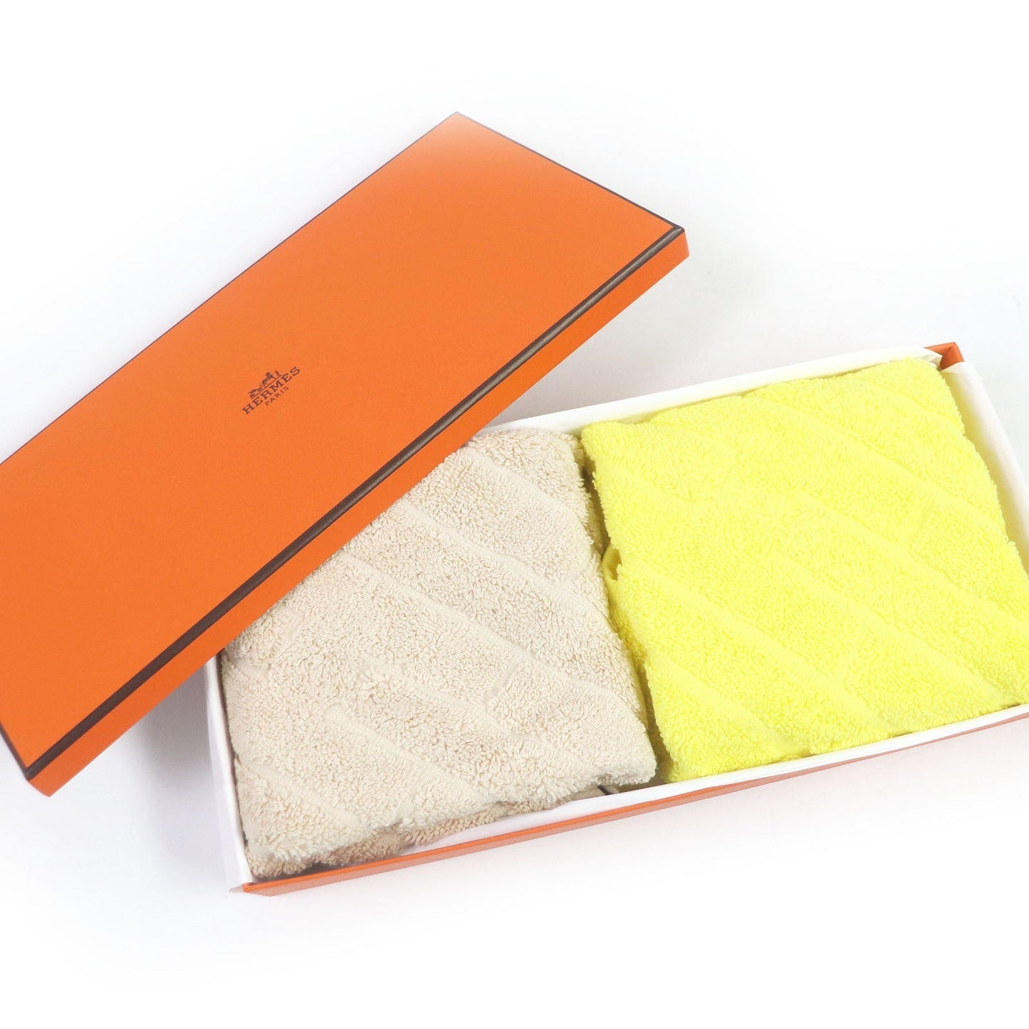 HERMES towel cotton Citron Natural