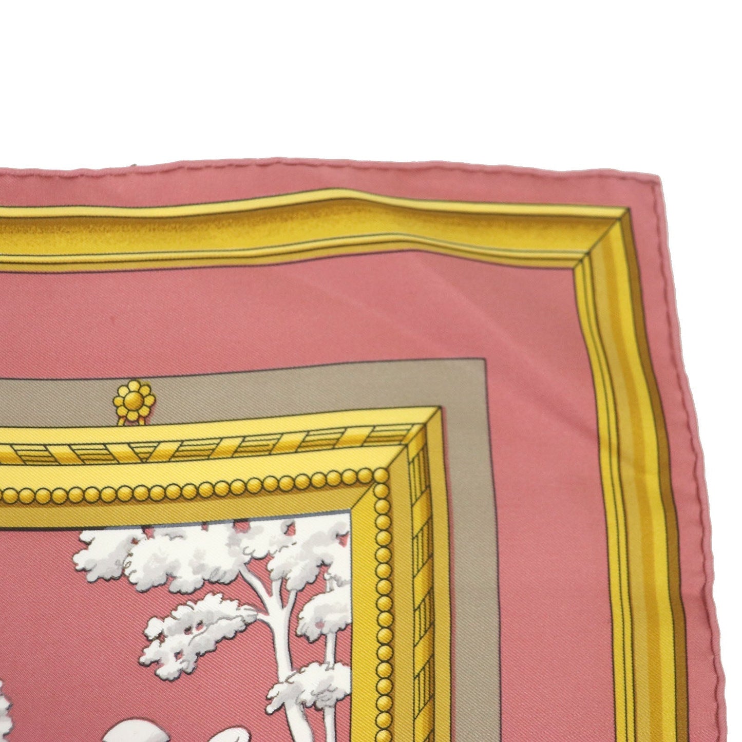 HERMES Stall Main: 100% silk Smokey pink Carre90 Women Used