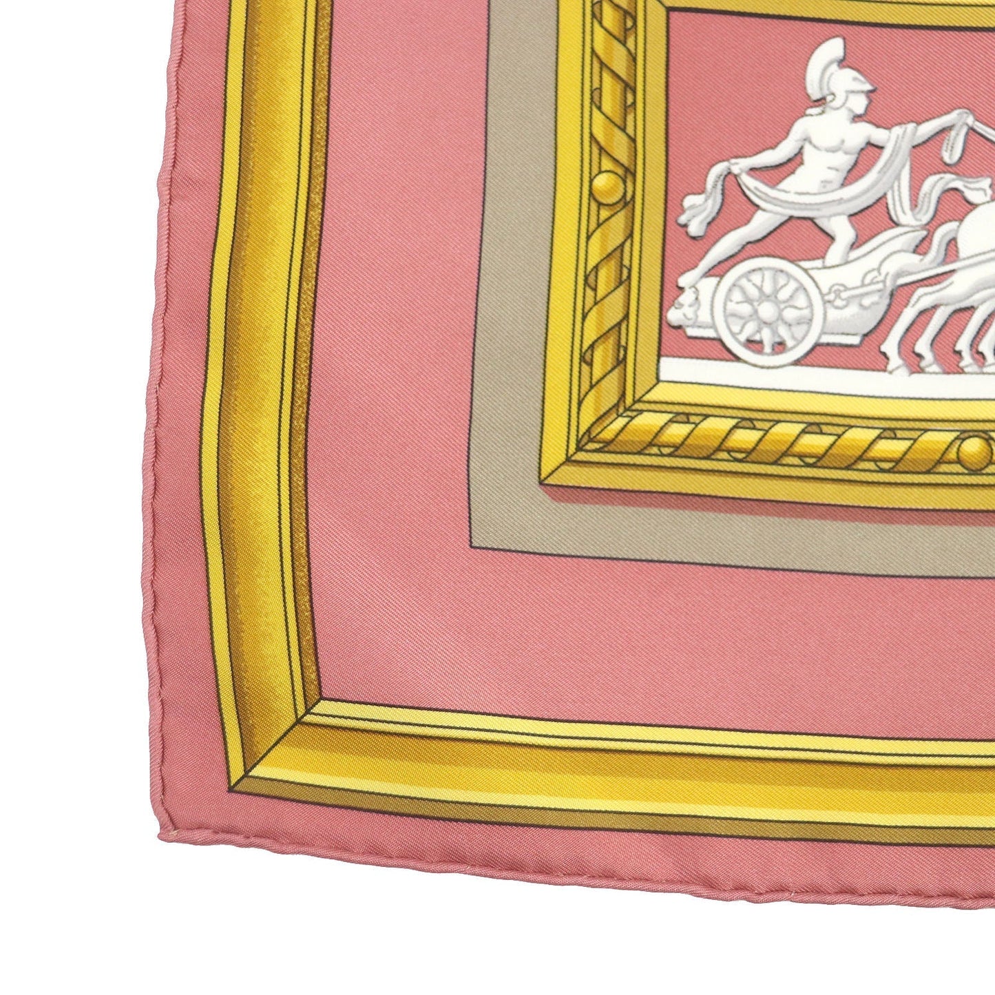 HERMES Stall Main: 100% silk Smokey pink Carre90 Women Used