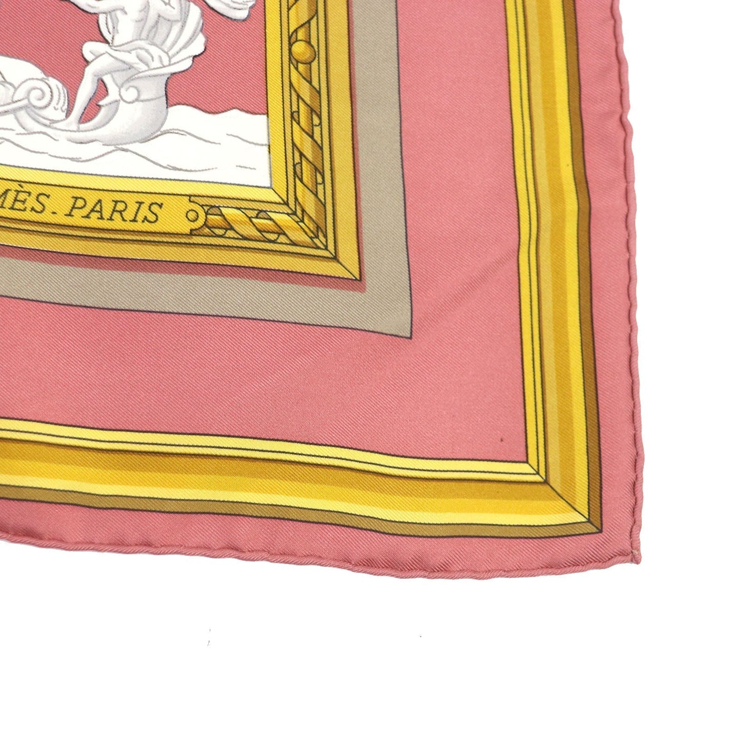 HERMES Stall Main: 100% silk Smokey pink Carre90 Women Used