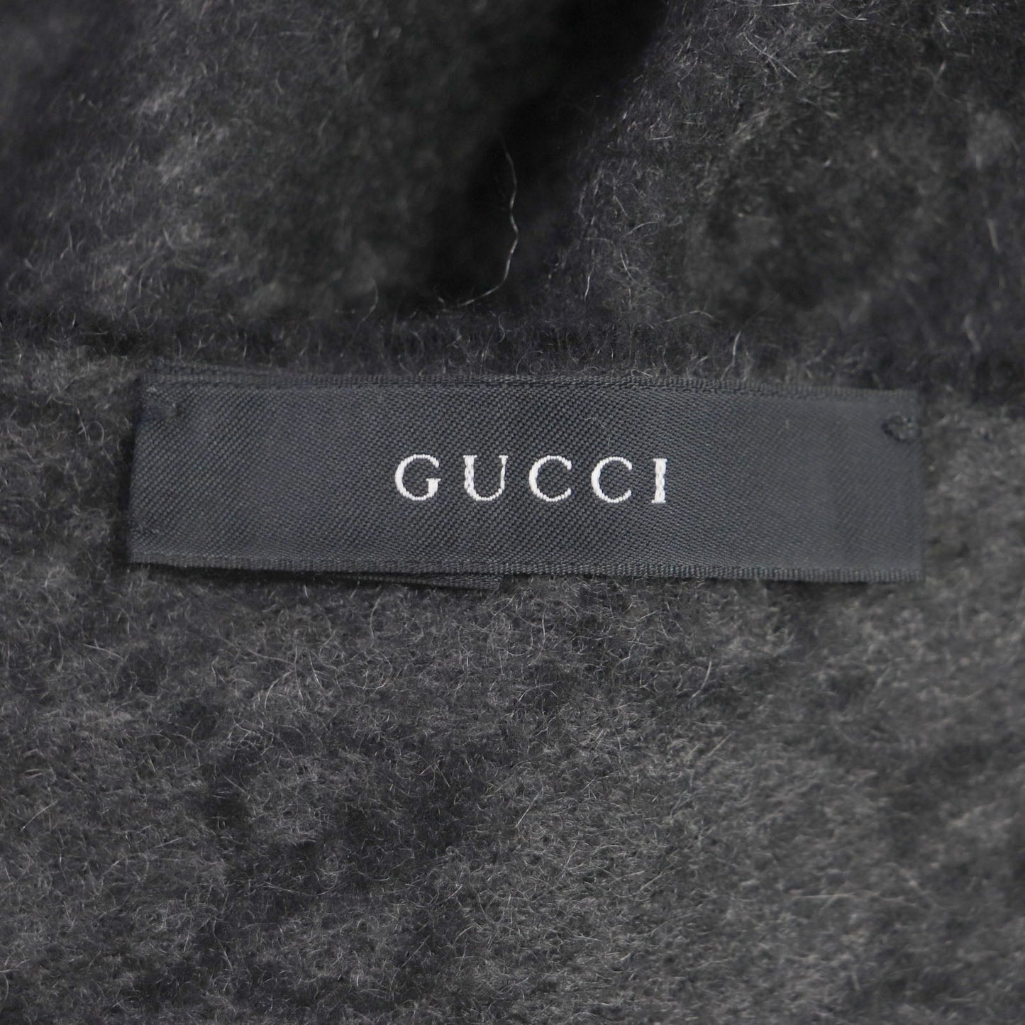 GUCCI Scarf Main: 100% cashmere, fur: 100% lapin Gray black Women Used