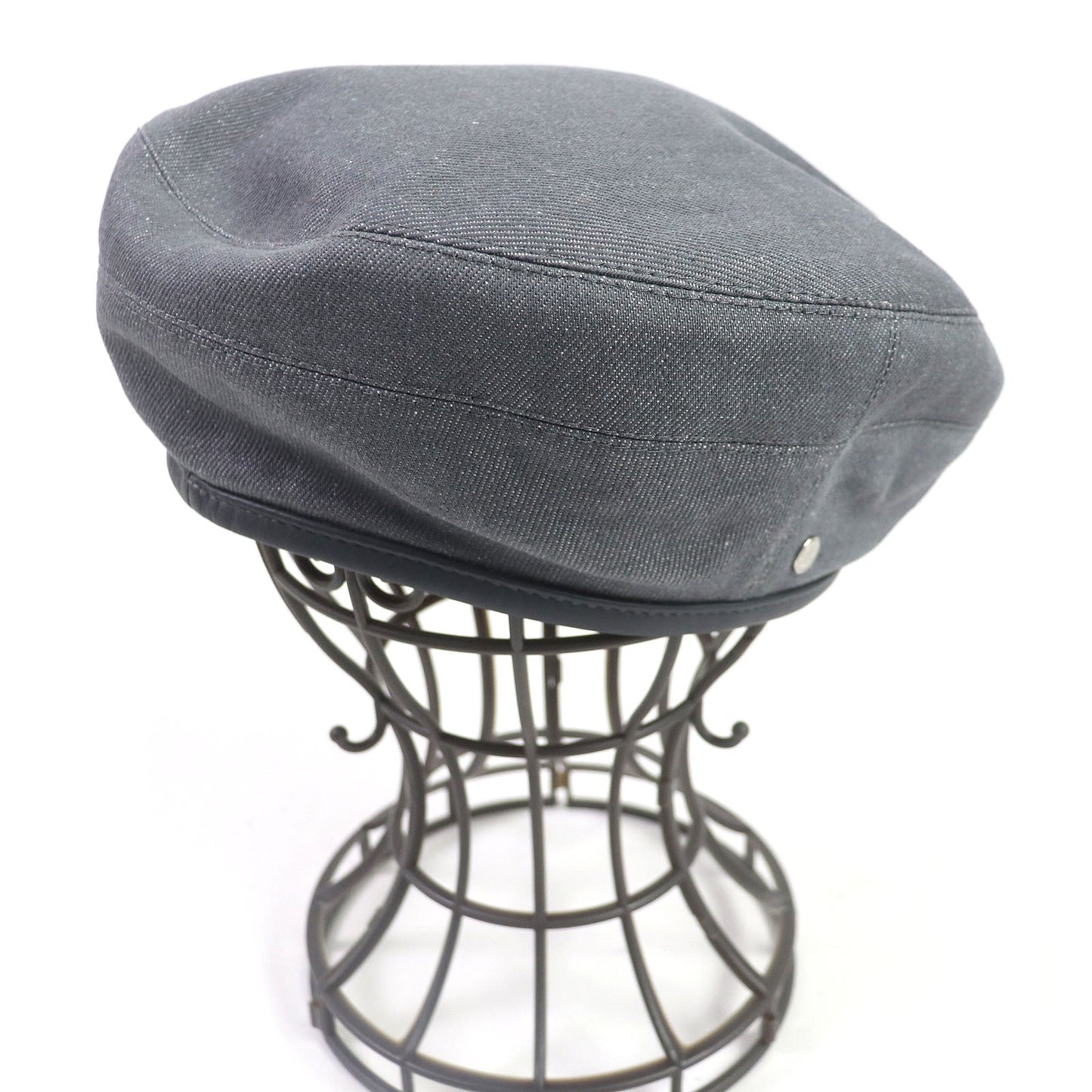 HERMES beret cotton gray Saint Honoré